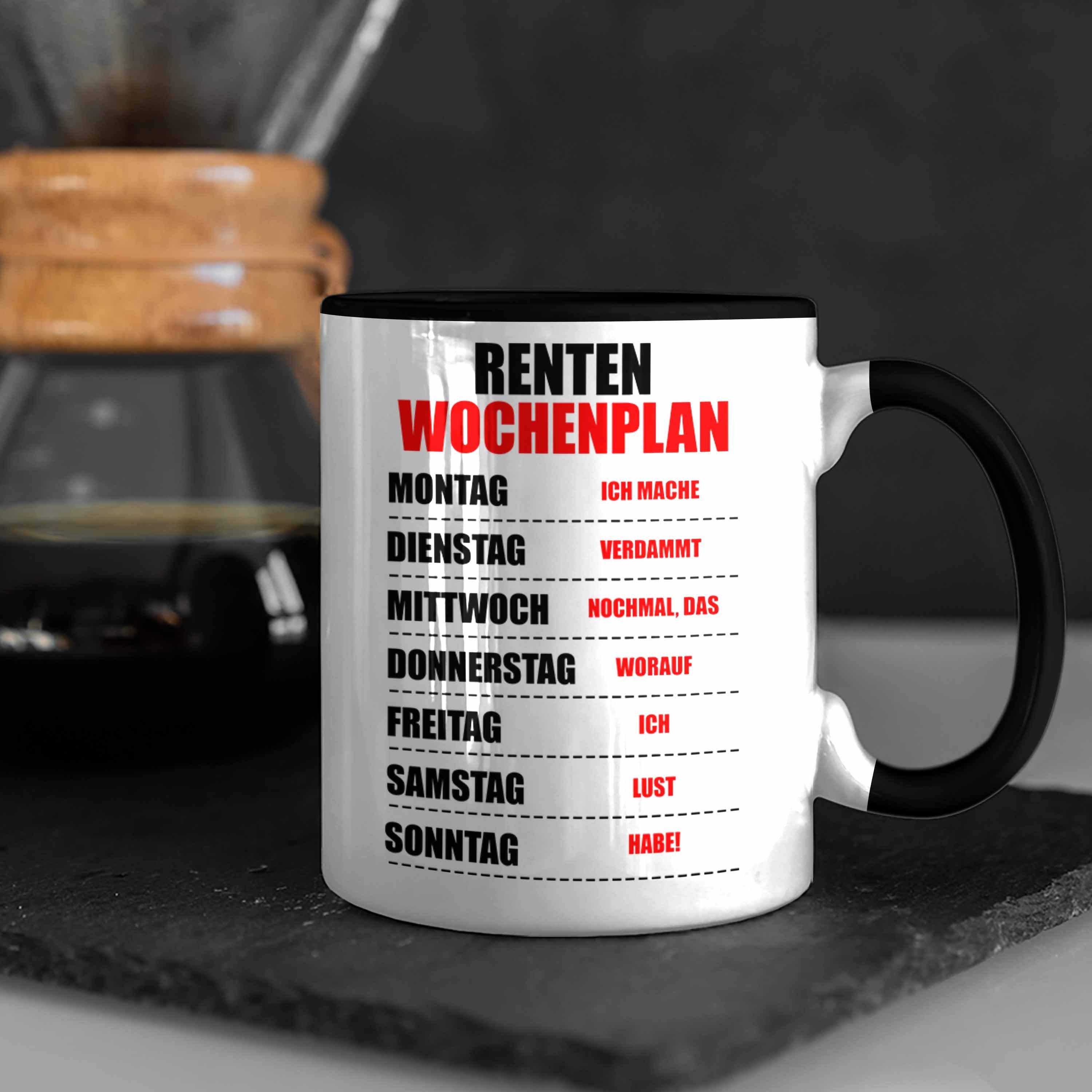 Geschenk Abschied Renteneintritt Trendation Rentnerin Ruhestand Spruch Tasse Lustig für Trendation Renter Mann Tasse Schwarz - Rente Frau