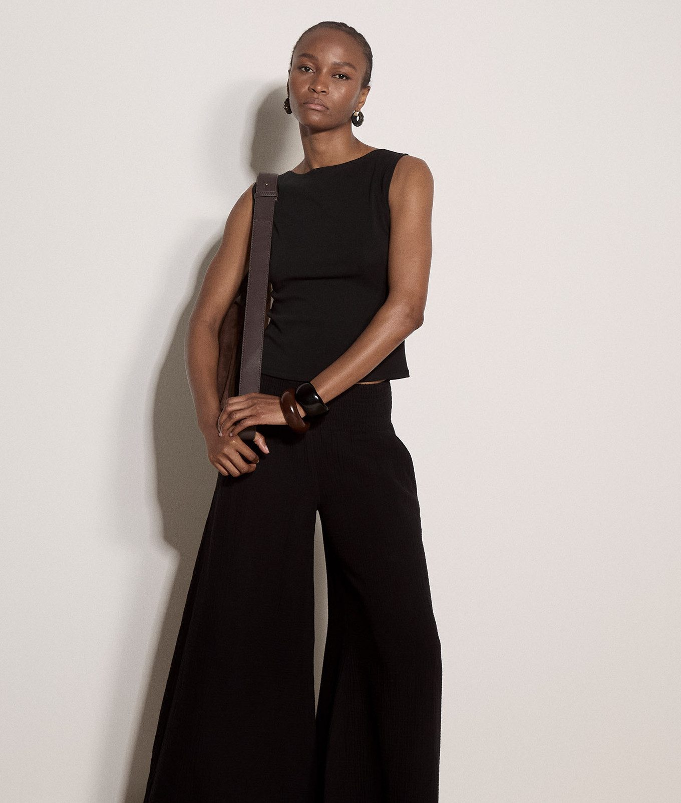 Apricot Tanktop Crop-Top mit feinem Rippstrick