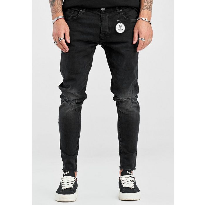 2Y Premium Slim-fit-Jeans JOSEY mit rockigen Destroyed-Elementen
