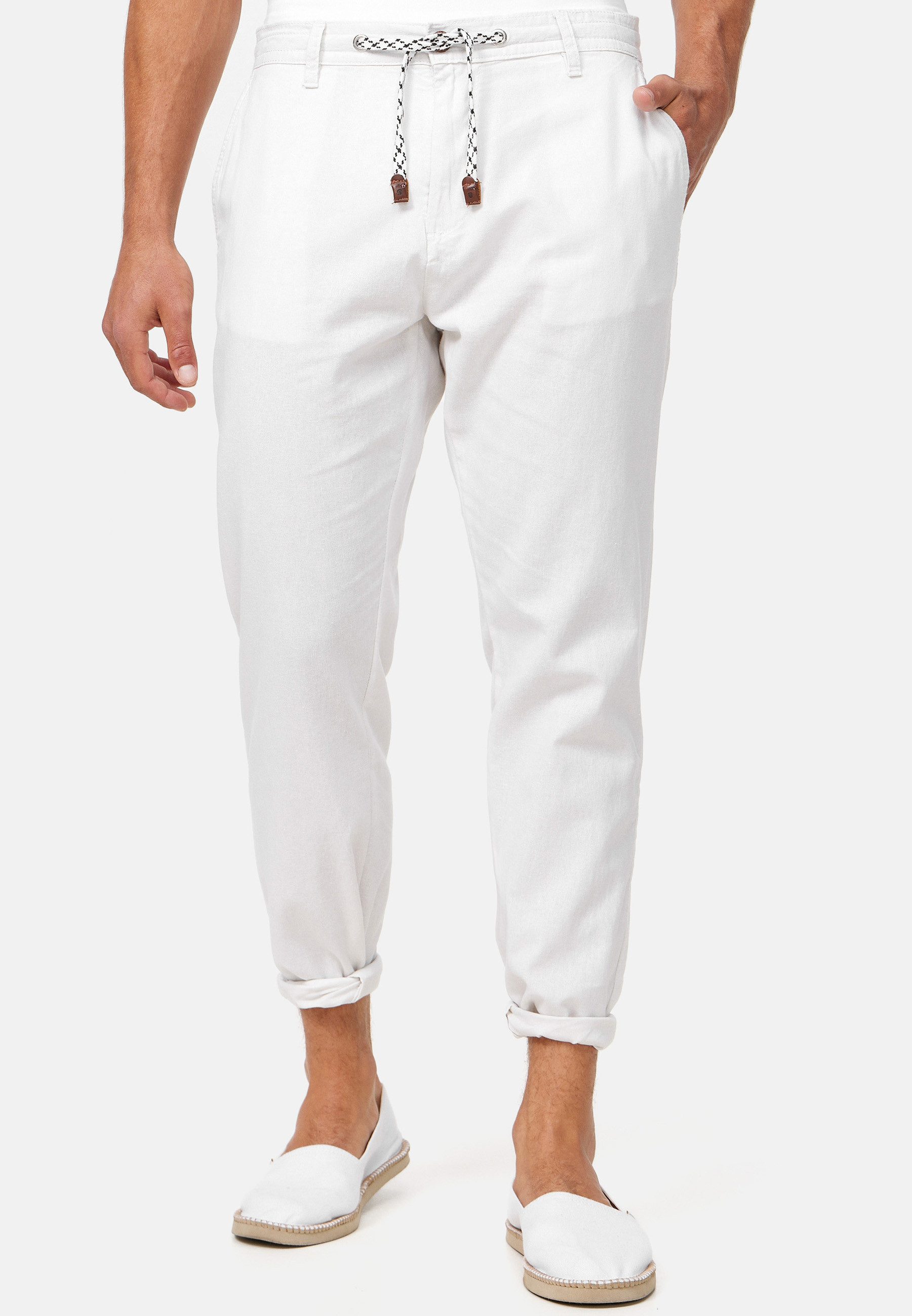 INDICODE Leinenhose Herren Veneto Sommerhose Leinen Herrenhose leichte Sommerhose mit Kordelzug