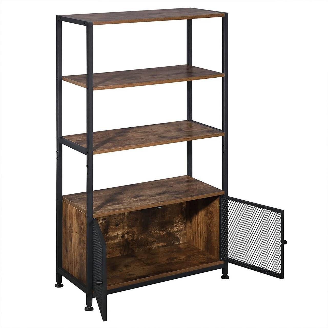 Woltu Standregal, 1-tlg., 3 Ablagen Gittertür aus Holz und Stahl dunkelbuche. Reduzierter Preis € 69,91. Unverbindliche Preisempfehlung € 104,00, (€ 69,91 pro 1 Stk)