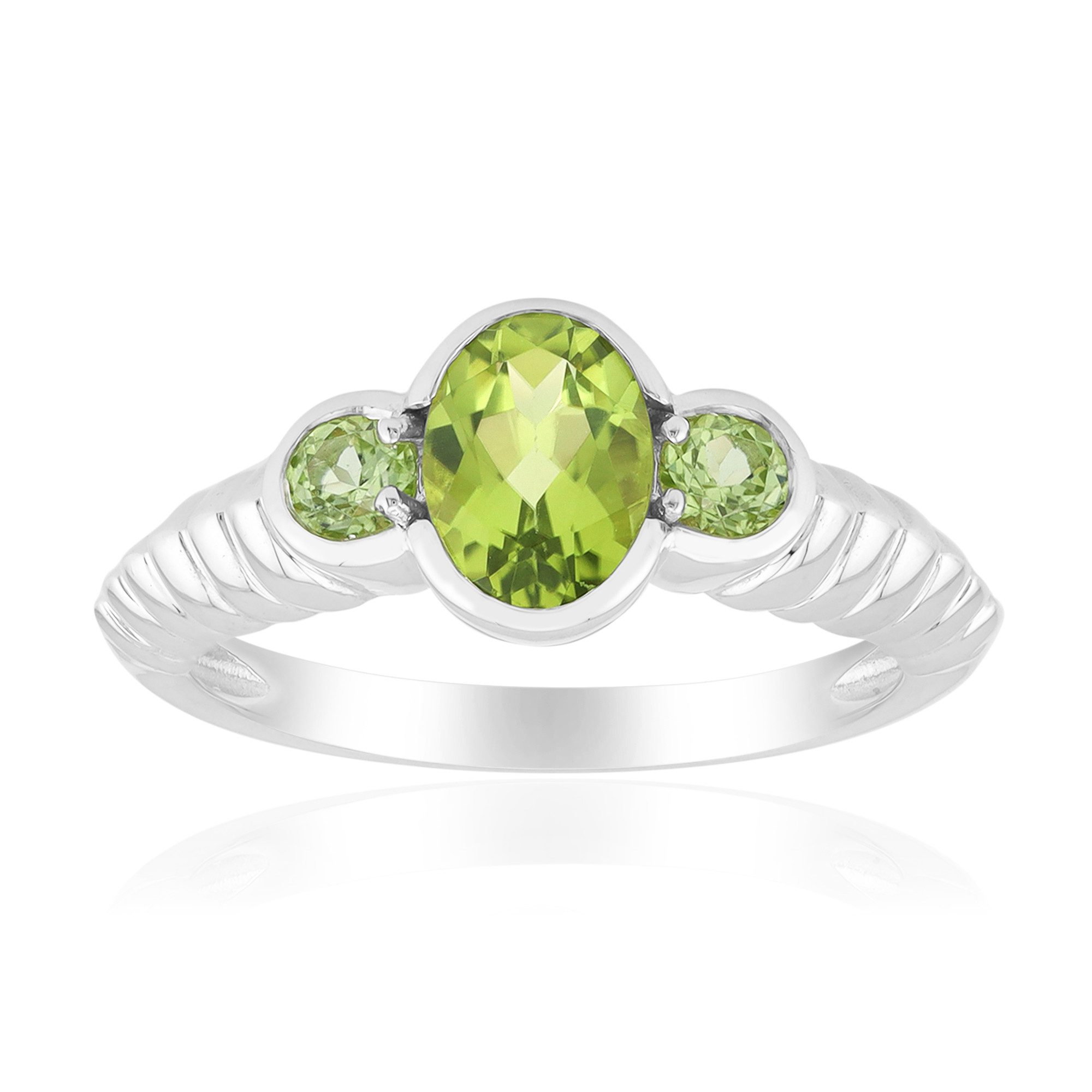 Cavill Silberring Cavill Damenring 925 Sterling Silber, 0,93 ct Peridot grün Oval (1-tlg)
