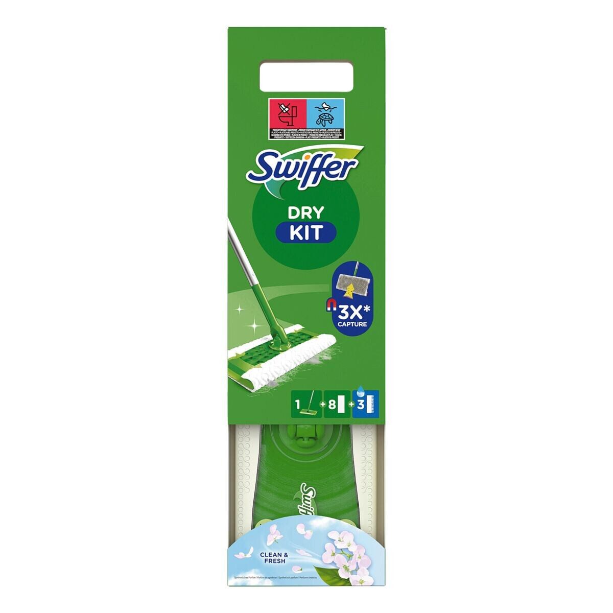 Swiffer Wet + Dry Kit Reinigungstücher (Bodenstab Starterset)