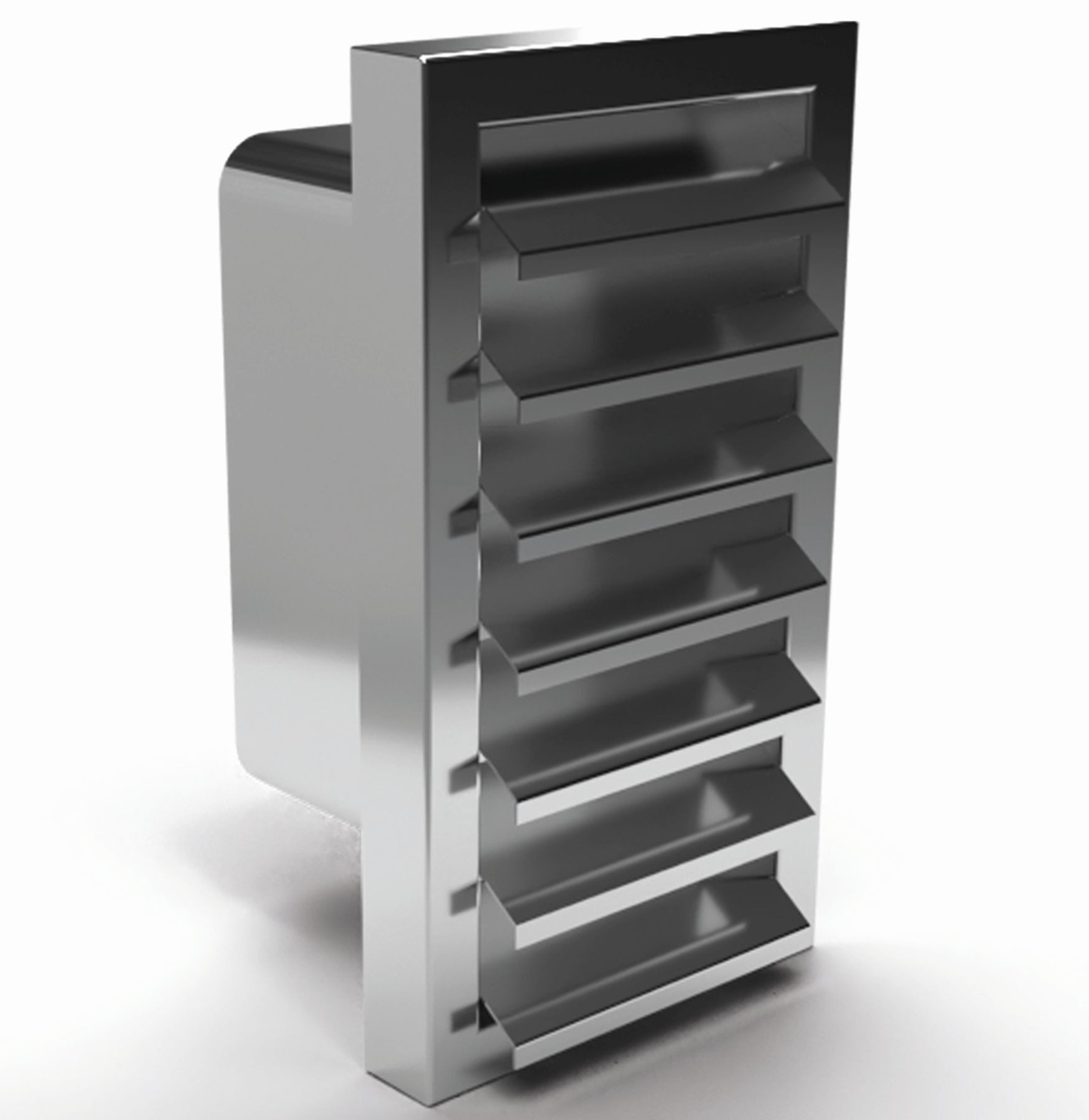 Wallair Montagezubehör Dunstabzugshaube Flachkanal 175x80mm Edelstahl Lüftungsgitter Außengitter senkrecht