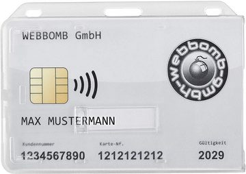 WEBBOMB Schlüsselanhänger 5x Doppel Kartenhalter f 1-2 Karten Ausweishalter +5x Hosenträger Clip (5-tlg)