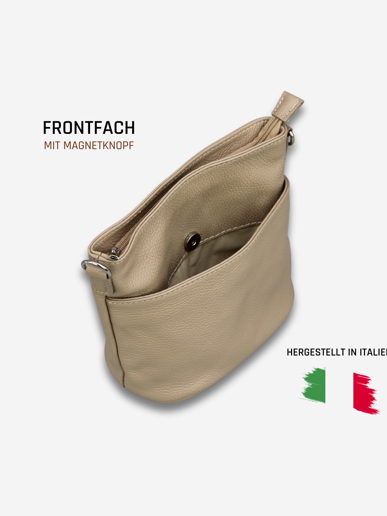 Adel Bags Schultertasche LINA Umhängetasche für Damen, Schultertasche Echtleder Gürteltasche