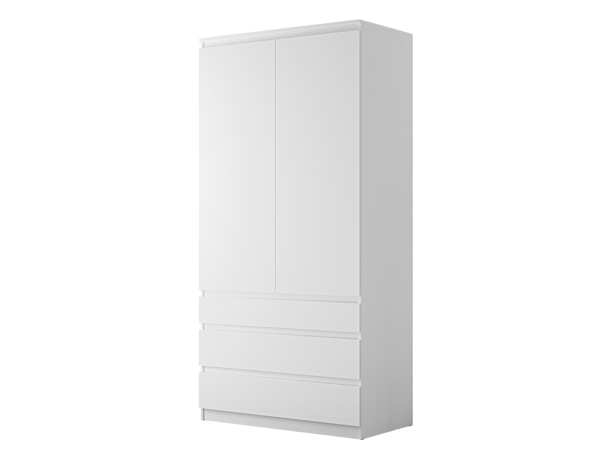 MIRJAN24 Kleiderschrank Malwa 2D3SZ (mit zwei Drehtüren und drei Schubladen) Kleiderstange, 100x52x202 cm