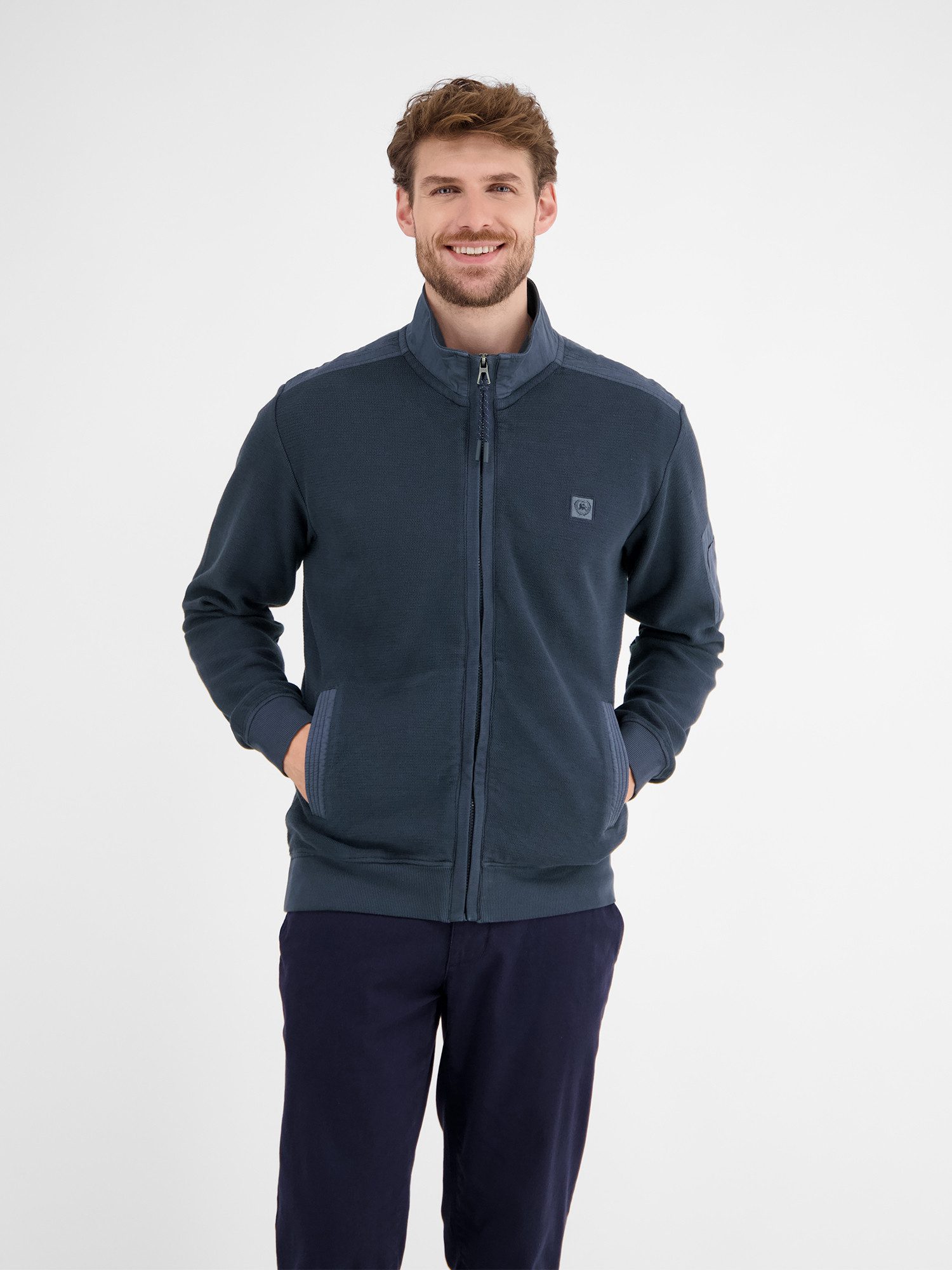 LERROS Sweatjacke Sweatjacke in Zig-Zag-Struktur