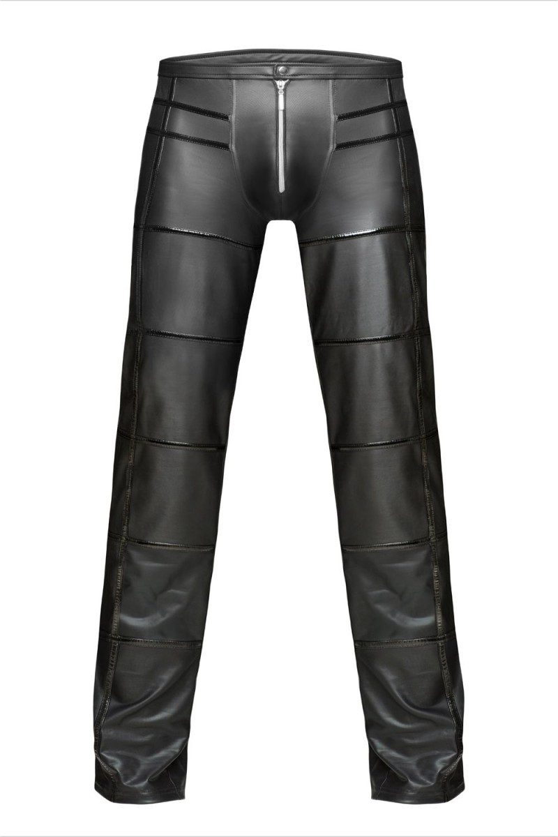 Noir Handmade Men Lederimitathose Noir Handmade Men - Schwarze lange Hose H021