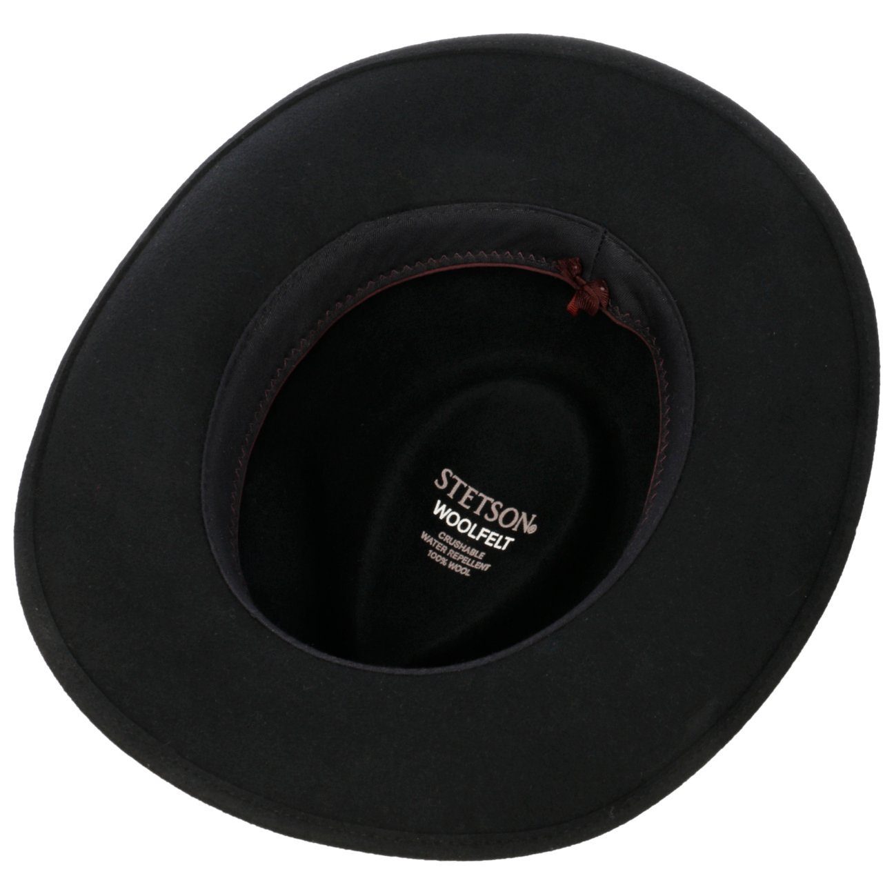 Stetson (1-St) mit Cowboyhut Wollfilzhut Lederband schwarz