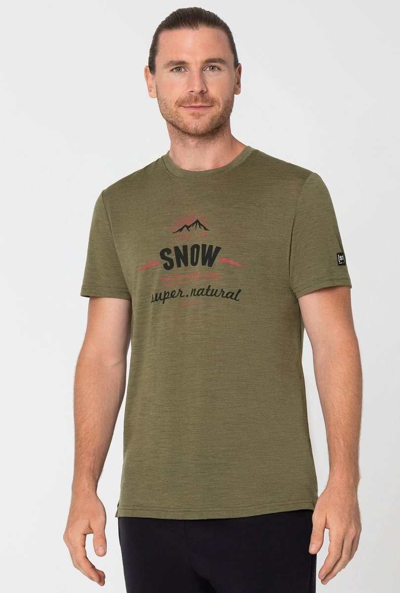 SUPER.NATURAL Print-Shirt Merino Funktionsshirt M PRAY günstig online kaufen