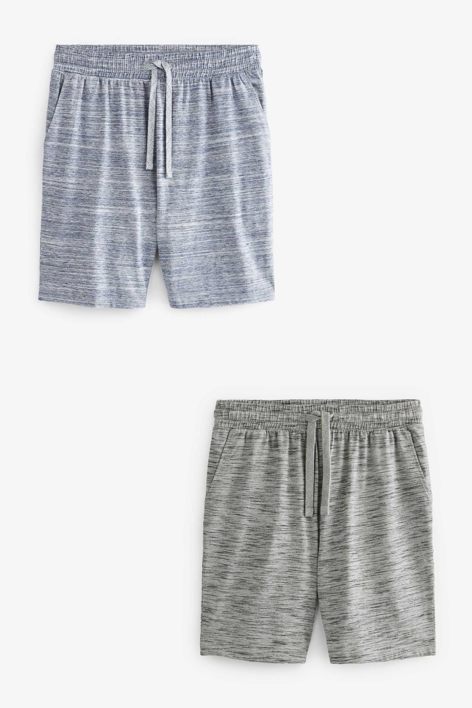 Next Schlafshorts Leichte Shorts, 2er-Pack (2-tlg) Grey/Navy Blue