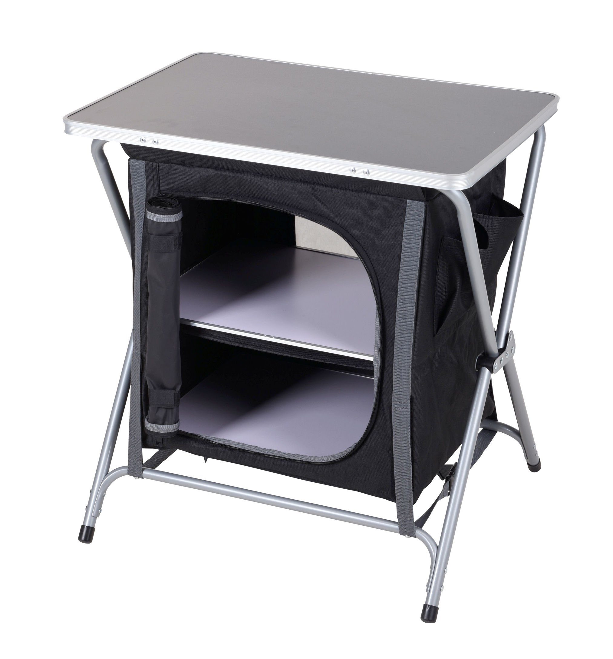 Campingtisch 2-in-1 Campingschrank und Tisch - 64 x 60 cm