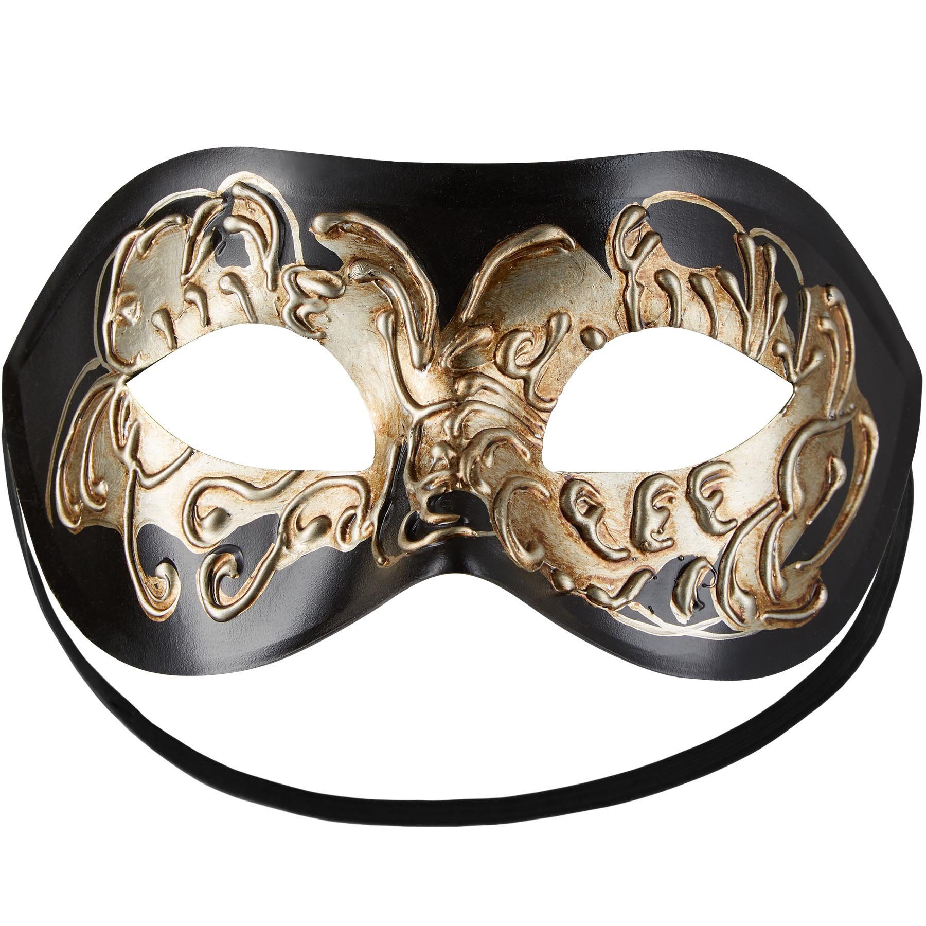 dressforfun Kostüm Faschingskleidung/Maskeradenverkleidung, in schwarz, ca. 18 x 9 cm, Halbmaske, Einheitsgröße, feine Muster, Gummiband, Gewicht ca. 40 g
