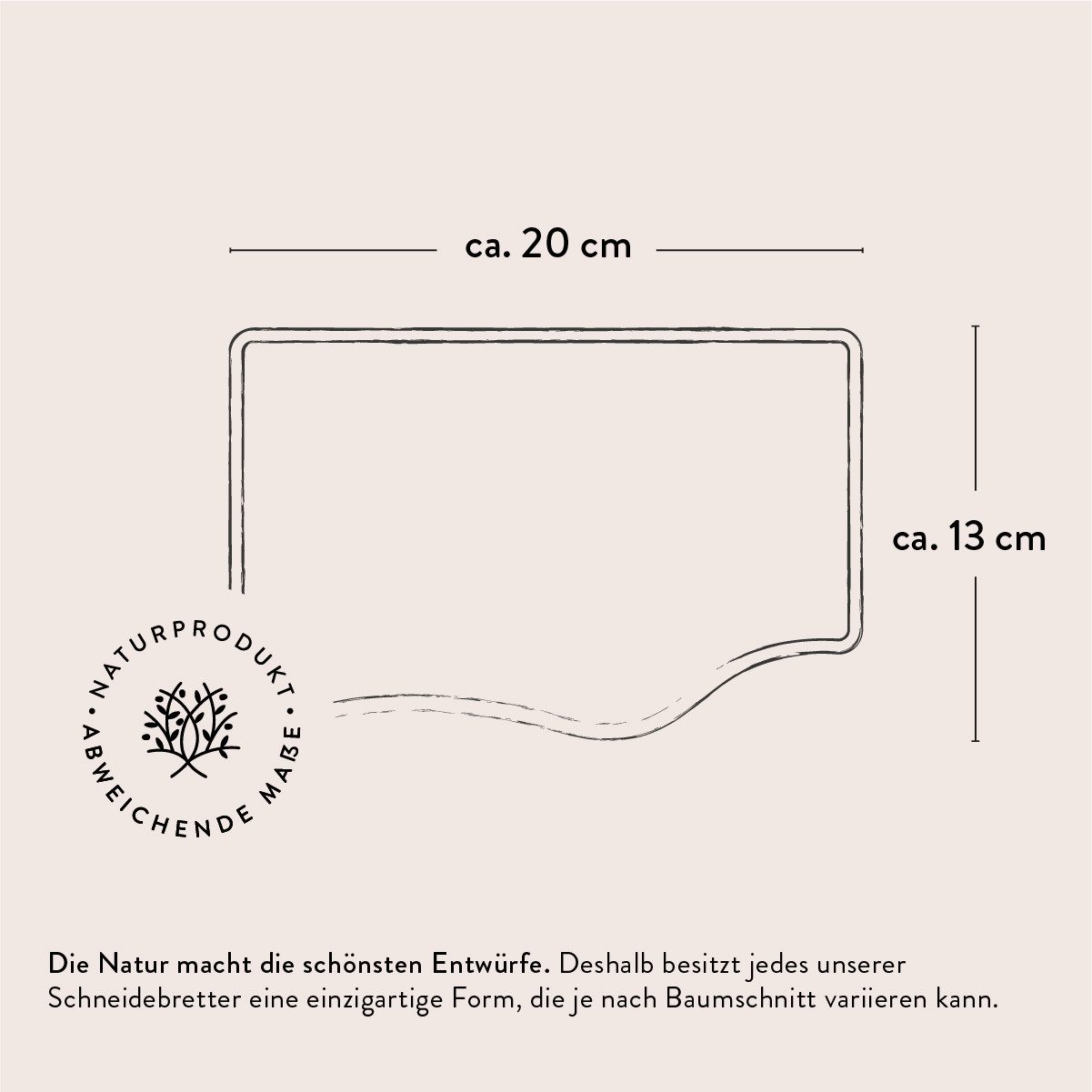 dasOlivenholzbrett Frühstücksbrett Frühstücksbrett aus Olivenholz, eine Seite naturbelassen