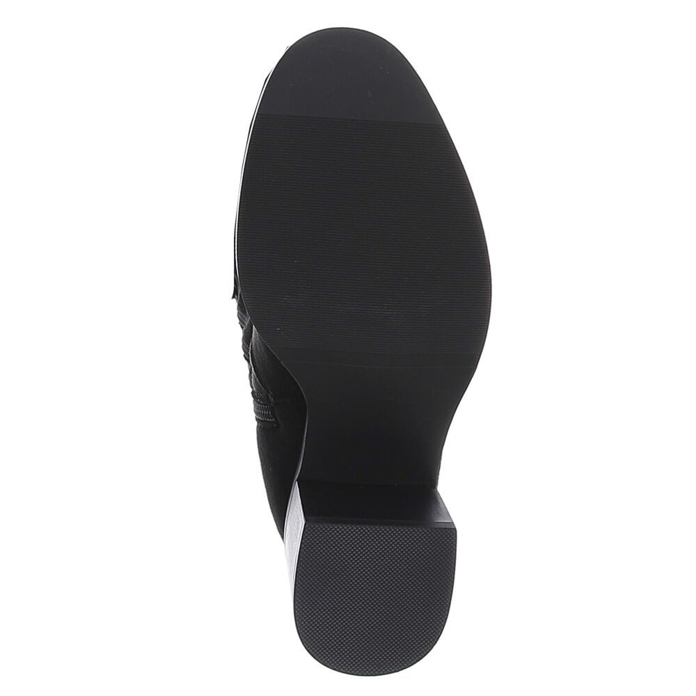 Ital-Design Damen Party & Clubwear Overkneestiefel (88489507) Blockabsatz Stiefel in Schwarz