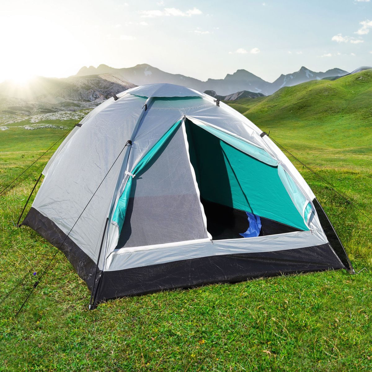 Haushalt International Igluzelt Campingzelt für 2 Personen 205 x 150 x 105 cm mit Tragetasche, inkl. Moskitonetz
