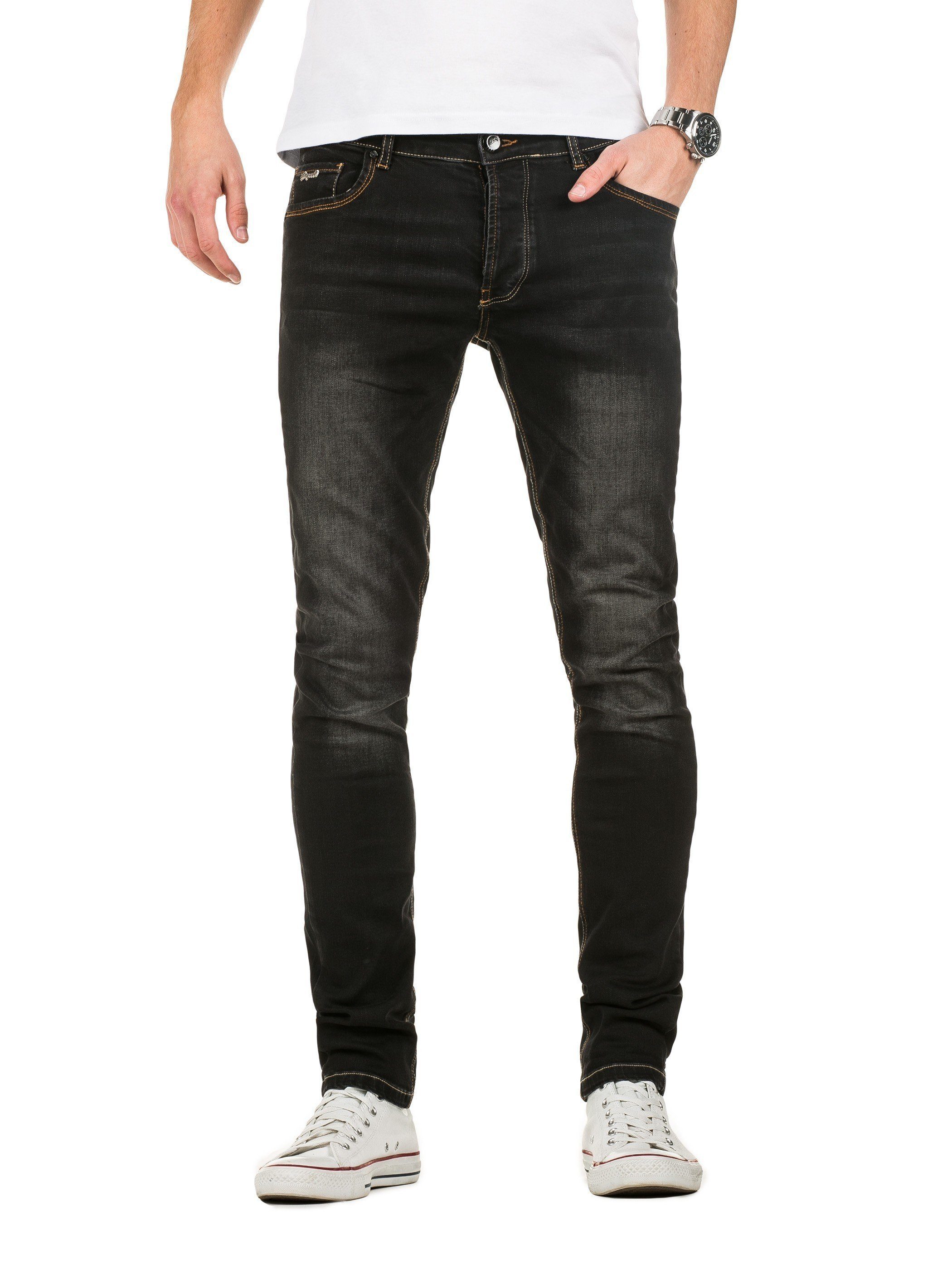 Yazubi Slim-fit-Jeans Jhin Jeans modernen Slim Fit Jeanshose mit Stretch