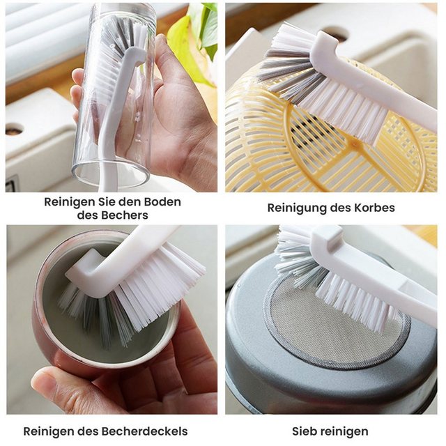 MAGICSHE Reinigungsbürsten-Set Flaschenbürste für kratzfreie & mühelose Reinigung, (5-tlg), zum Reinigen von Geschirr und Gläsern