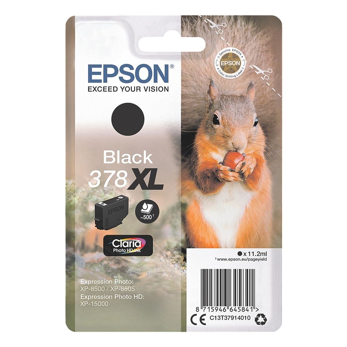 Epson 378XL Tintenpatrone (Original Druckerpatrone, schwarz)