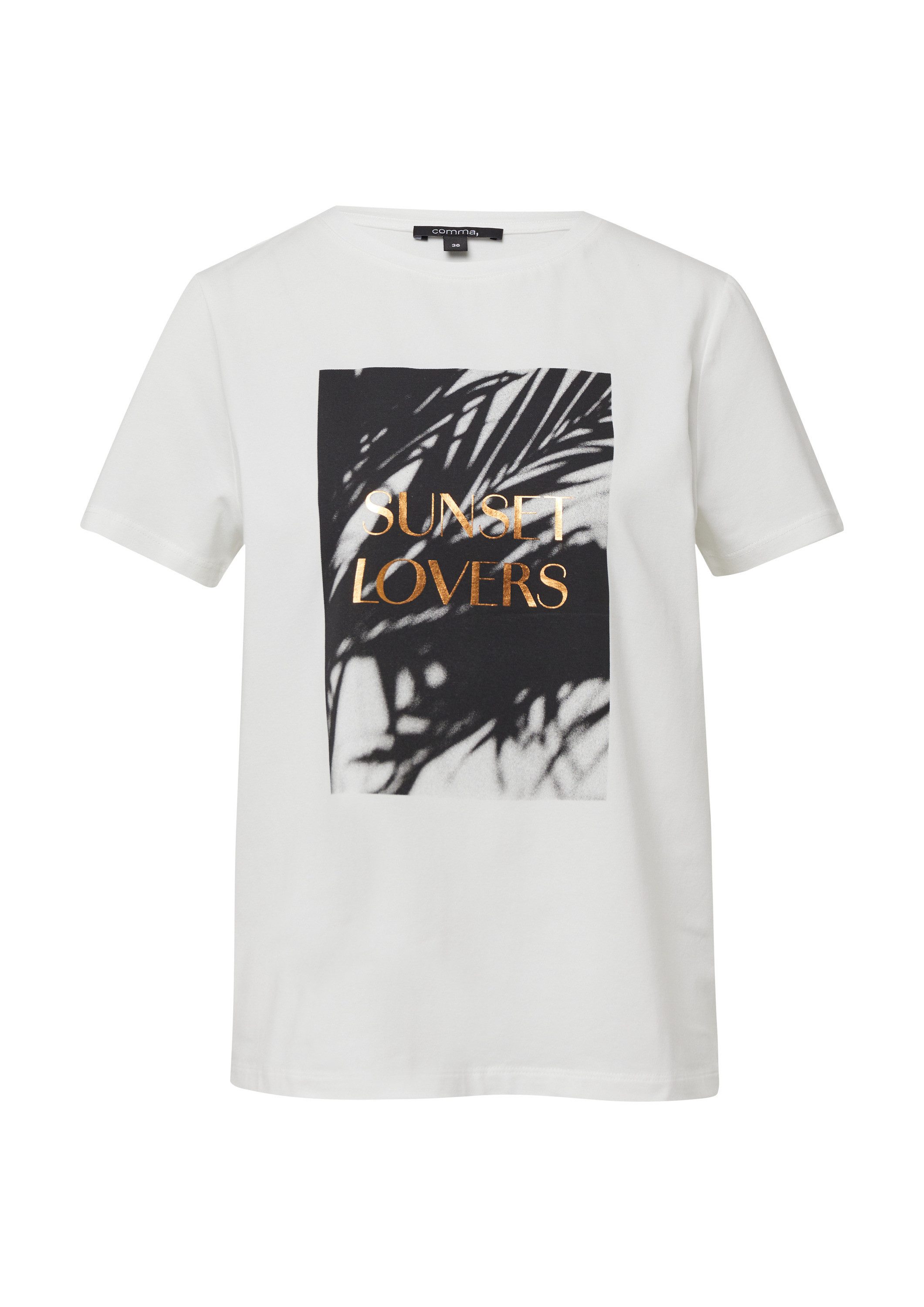 comma Kurzarmshirt T-Shirt T-Shirt aus Baumwollmix günstig online kaufen