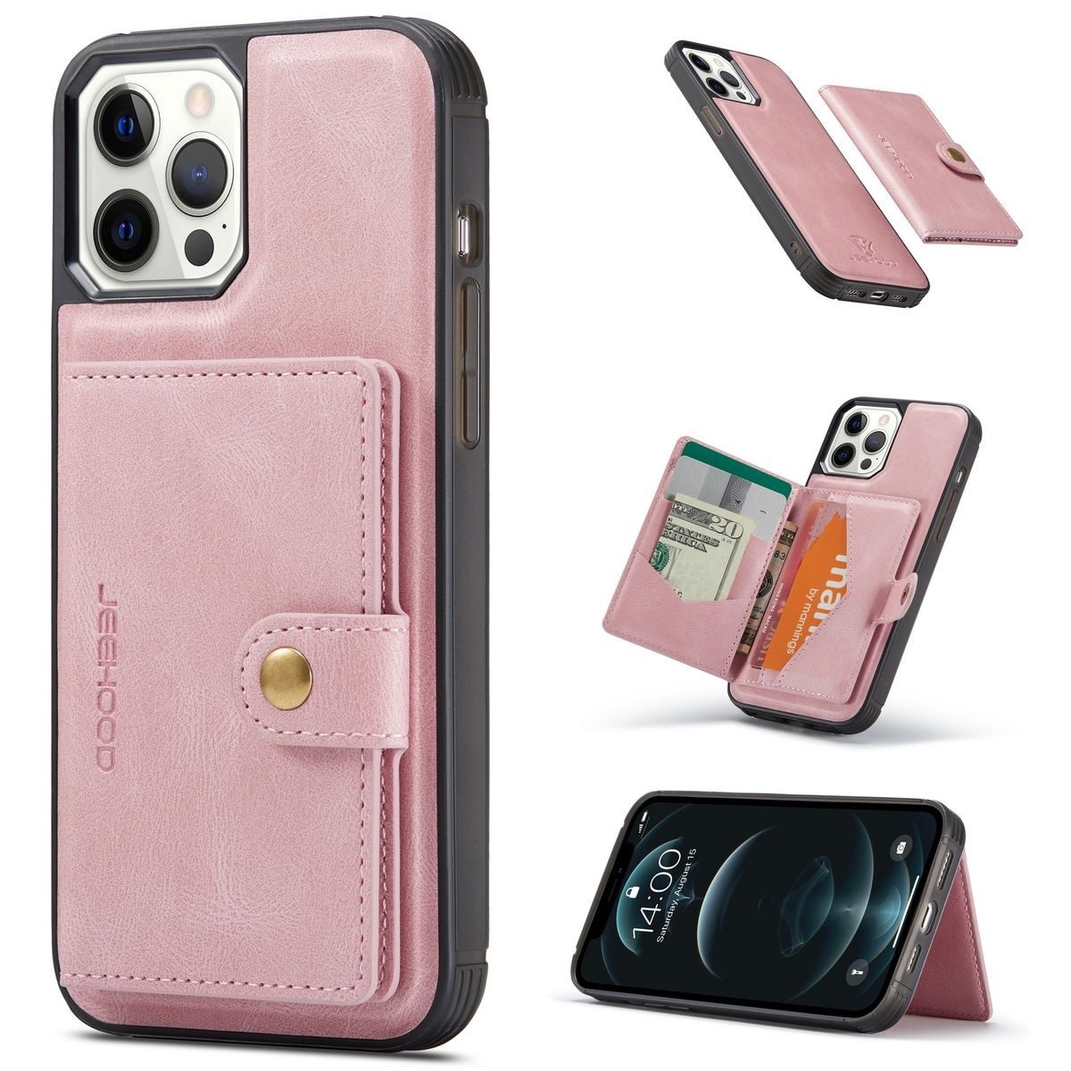 König Design Handyhülle Apple iPhone 13 Pro Max, Schutzhülle Schutztasche Case Cover Etuis Wallet Klapptasche Bookstyle