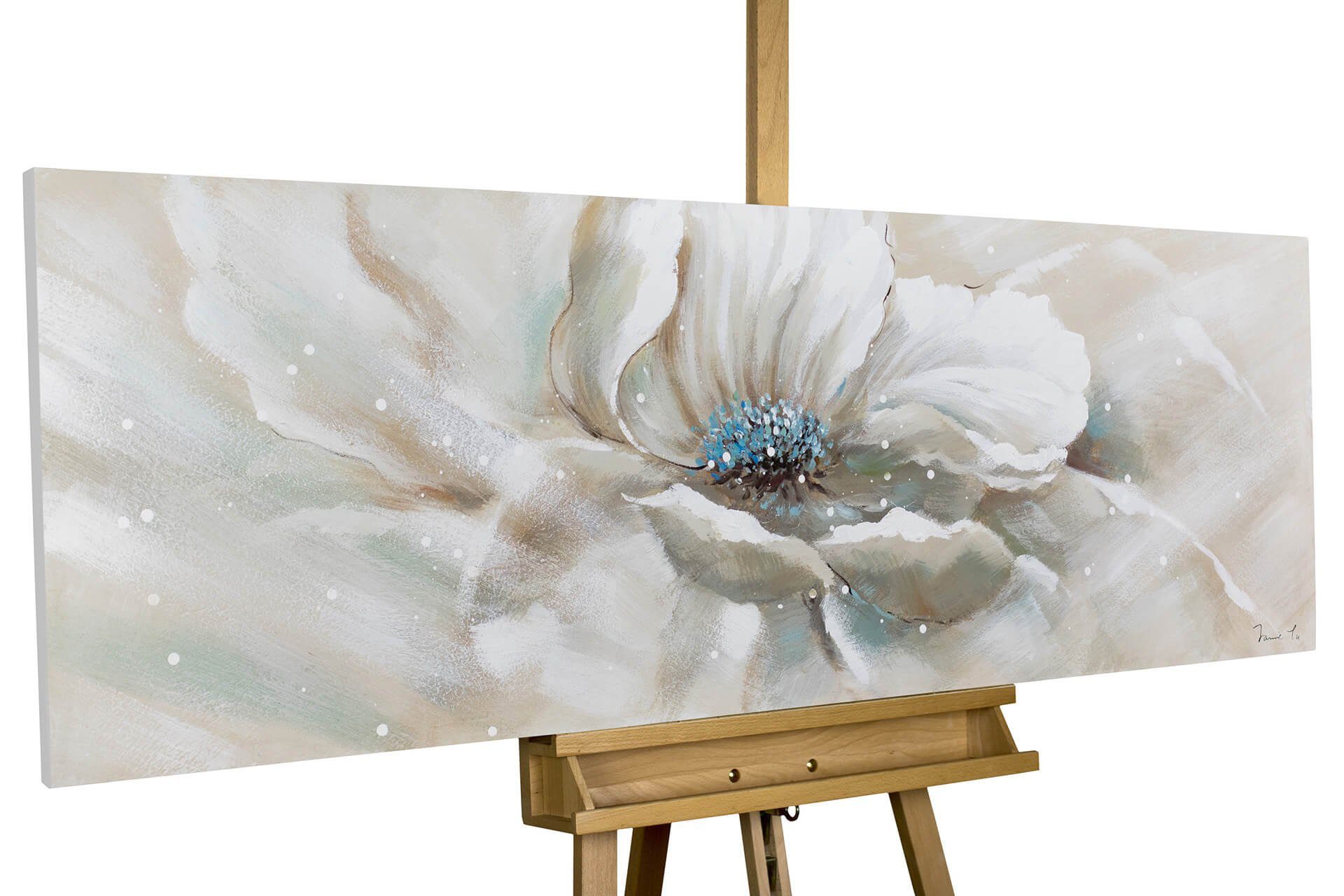 KUNSTLOFT Gemälde Elfengleich 150x50 cm, Leinwandbild 100% HANDGEMALT Wandbild Wohnzimmer