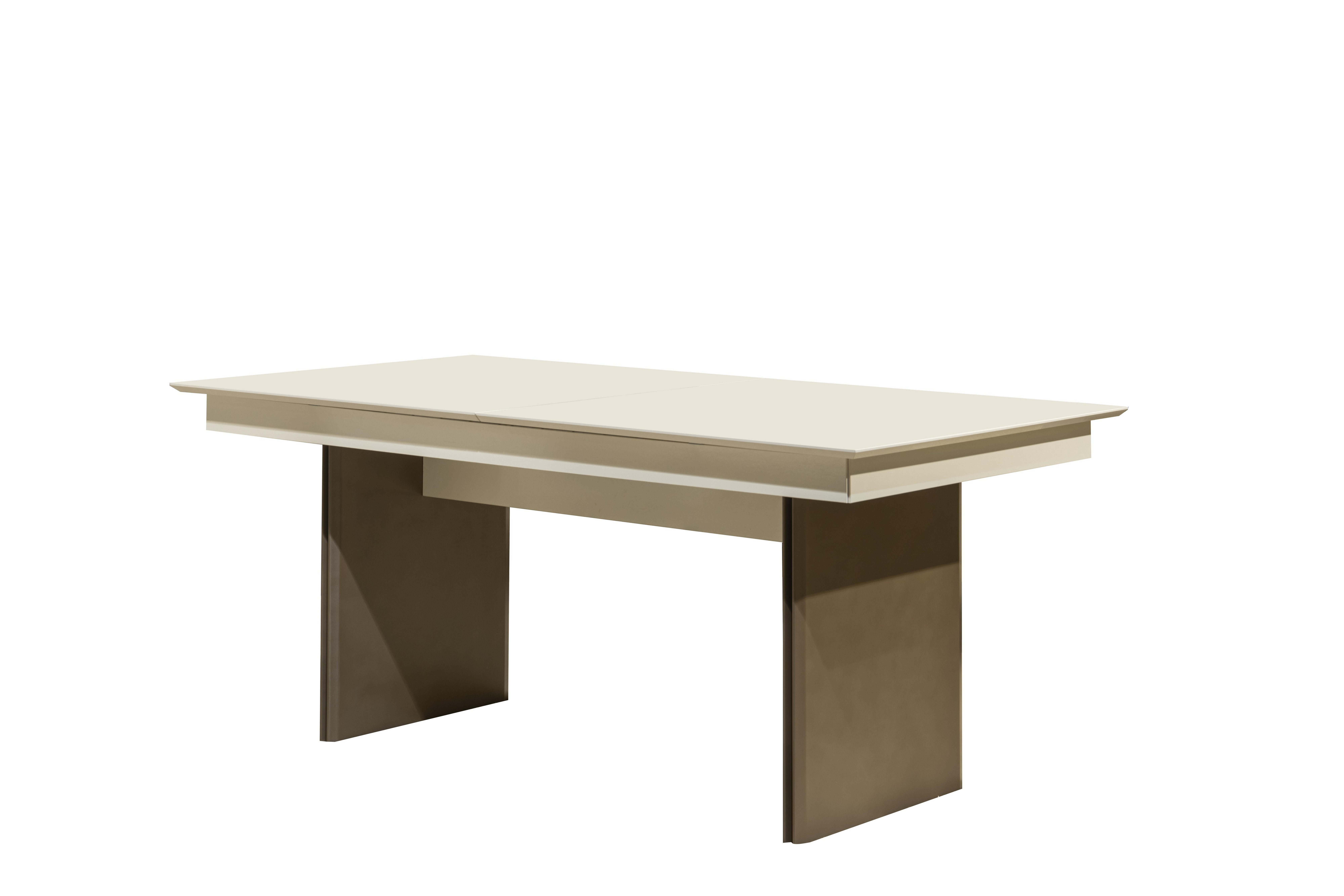 JVmoebel Esstisch Weiß-brauner Holz Esstisch mit ausziehbarer Funktion (1-St., Esstisch), Made in Europa