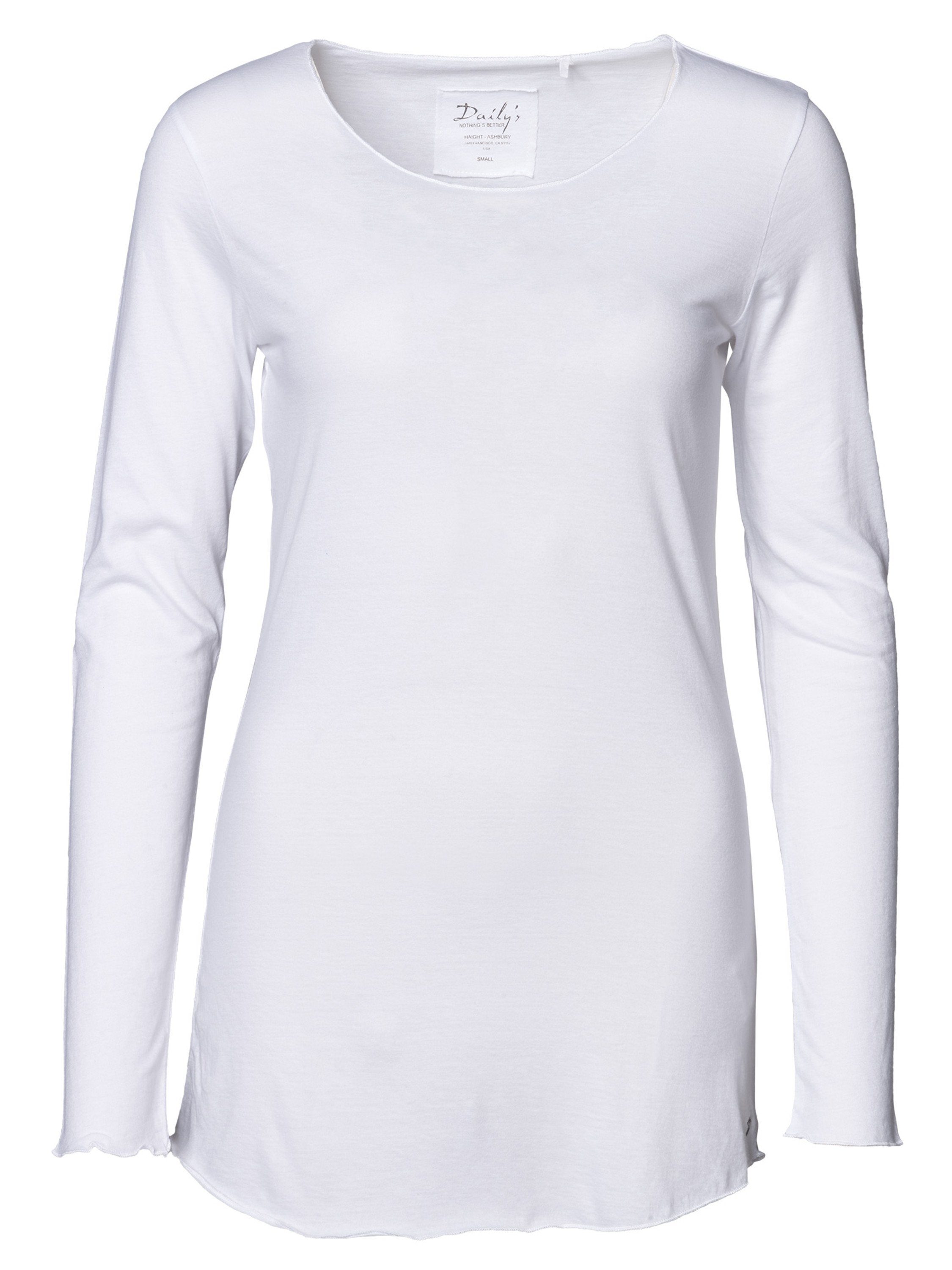 Longsleeve Weiß DAILY´S KEILA: Langarmshirt Biobaumwolle aus