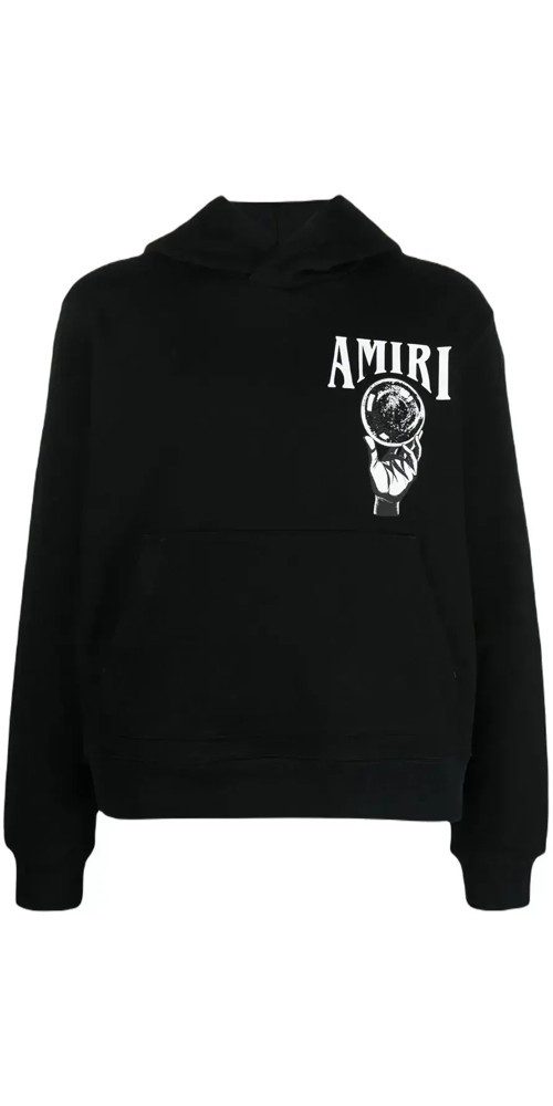 Rundhalspullover AMIRI Hoodie mit Logo Print Weiß Herren