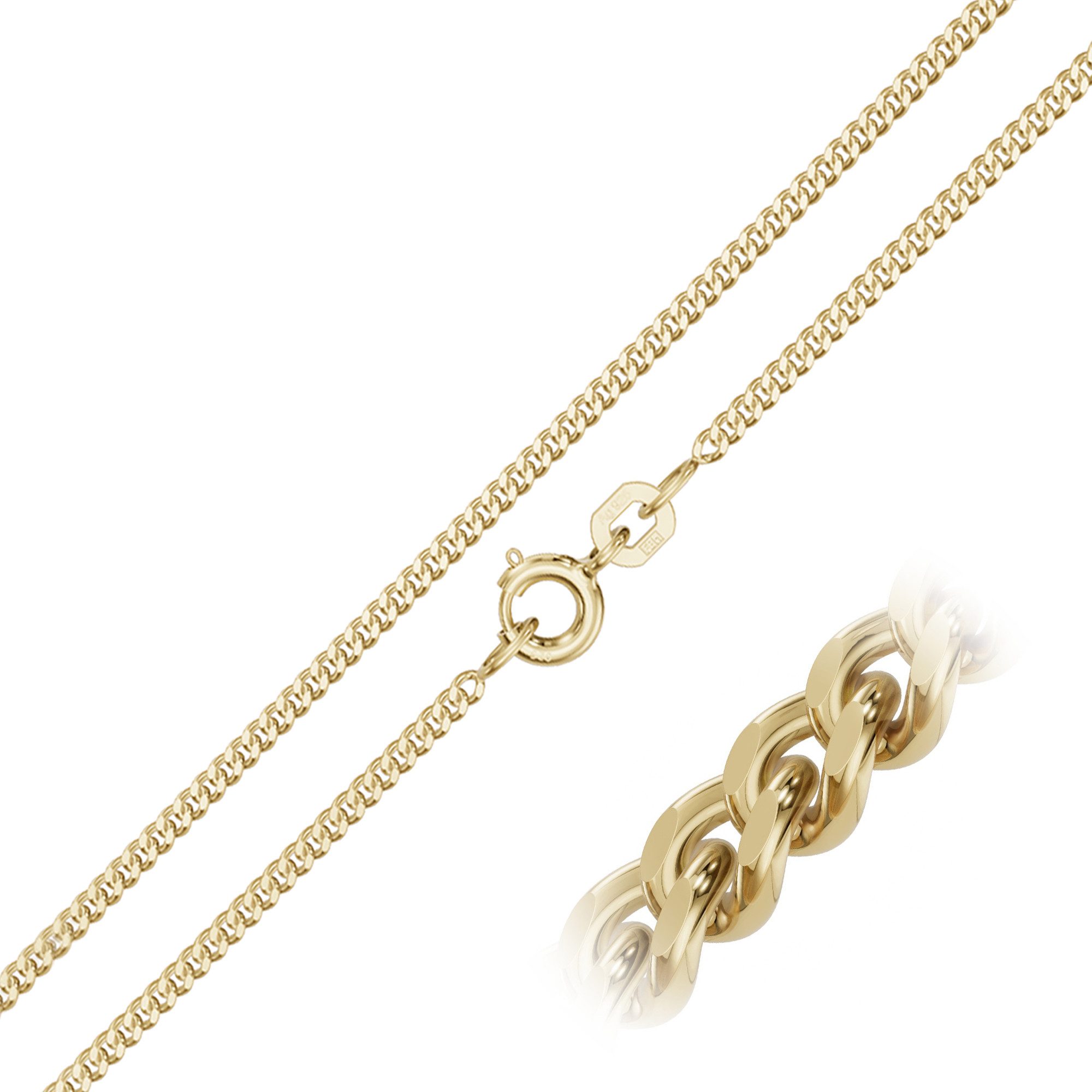 JEVELION Kreuzkette Kreuz-Anhänger 333 Gelbgold / 8K mit Perlmutteinlage - Made in Germany (Goldkreuz, für Damen und Herren), Mit Kette vergoldet- Länge wählbar 36 - 70 cm oder ohne Kette.