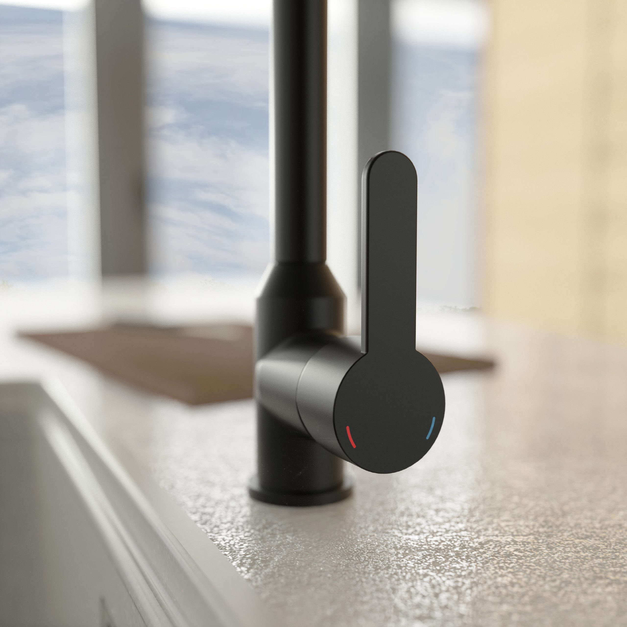 welltime Küchenarmatur Mallorca (180° Schwenkbereich, leise Mischdüse)