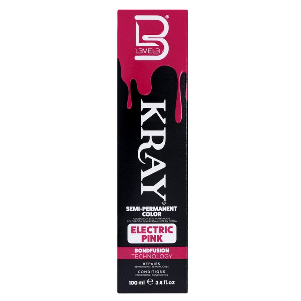 L3VEL3™ Distribution and Corporate Haarfarbe L3VEL3 Kray Color Electric Green – Halbpermanente Haarfarbe, 100 ml, 1-tlg., Semipermanente Haarfarbe ohne Ammoniak & Wasserstoffperoxid