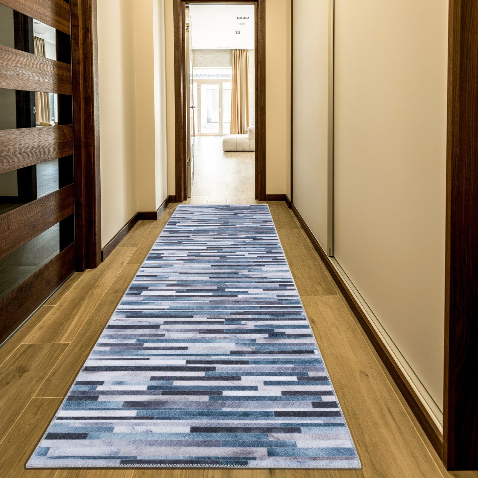 Teppich Coronado, Flur, × Taleta, 3 80 Schlafzimmer, mm, Esszimmer, 150 Wohnzimmer, Blau maschinewaschbar, Höhe: cm
