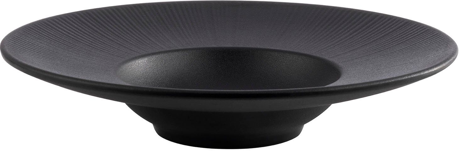 APS Kunststoffteller NERO, (1 St), Melamin, Bruchfest, Ø 29 cm, Spiegel: Ø 14 cm, 0,3 Liter