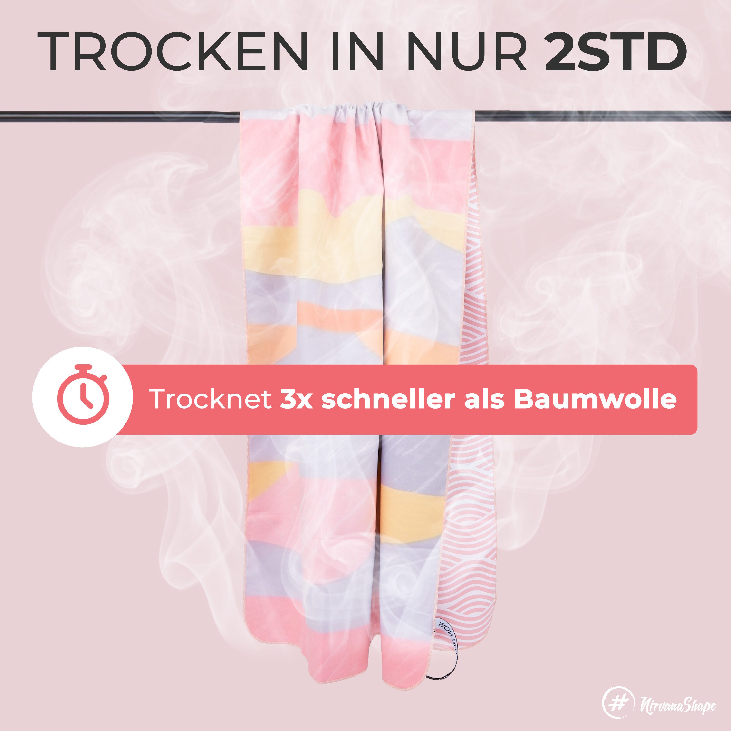 NirvanaShape Strandtuch Reise Handtuch Strandtuch XXL - Strandhandtuch, Mikrofaser Badetuch – Bild 5 von 5