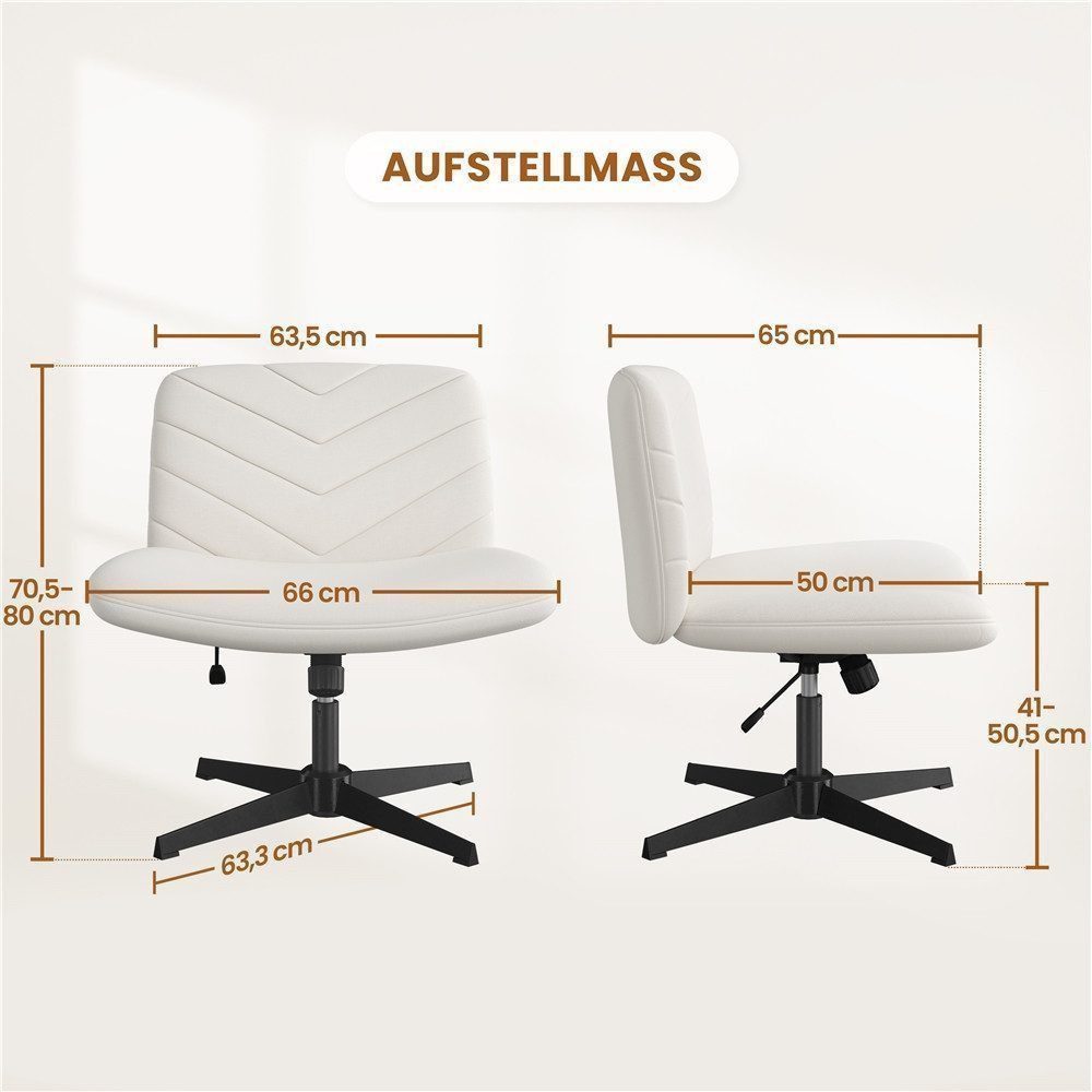 Yaheetech Drehstuhl Höhenverstellbarer Polstersessel, Schreibtischstuhl mit breitem Sitzkissen, 360° drehbar – Bild 4 von 5