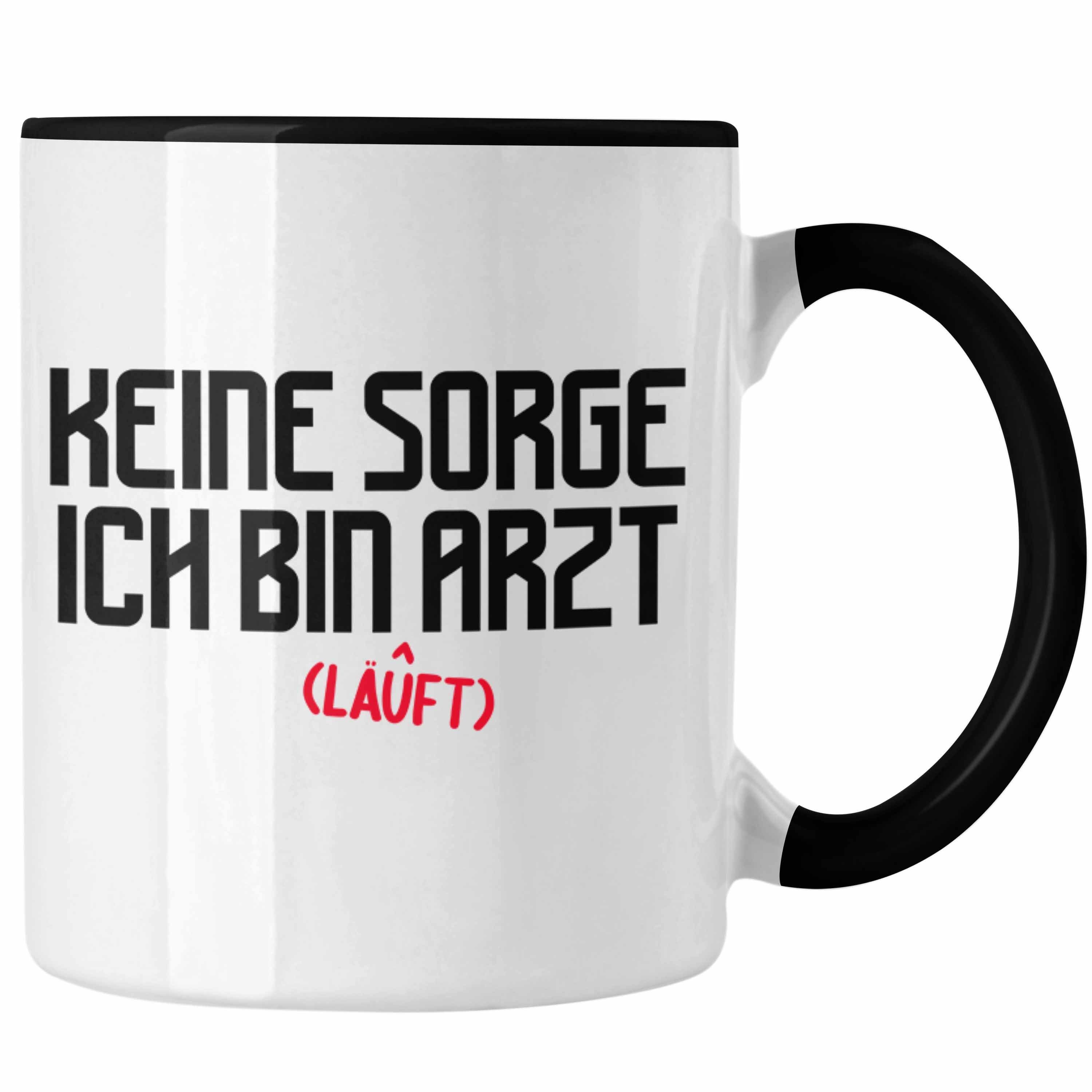 Trendation Tasse Trendation - Arzt Geschenk Tasse Lustig Männer Geschenkidee Kaffeetasse für Arzt Krankenhaus Ärzte Schwarz