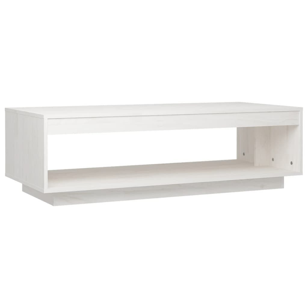 vidaXL Couchtisch NA Couchtisch Weiß 110x50x33,5 cm Massivholz Kiefer