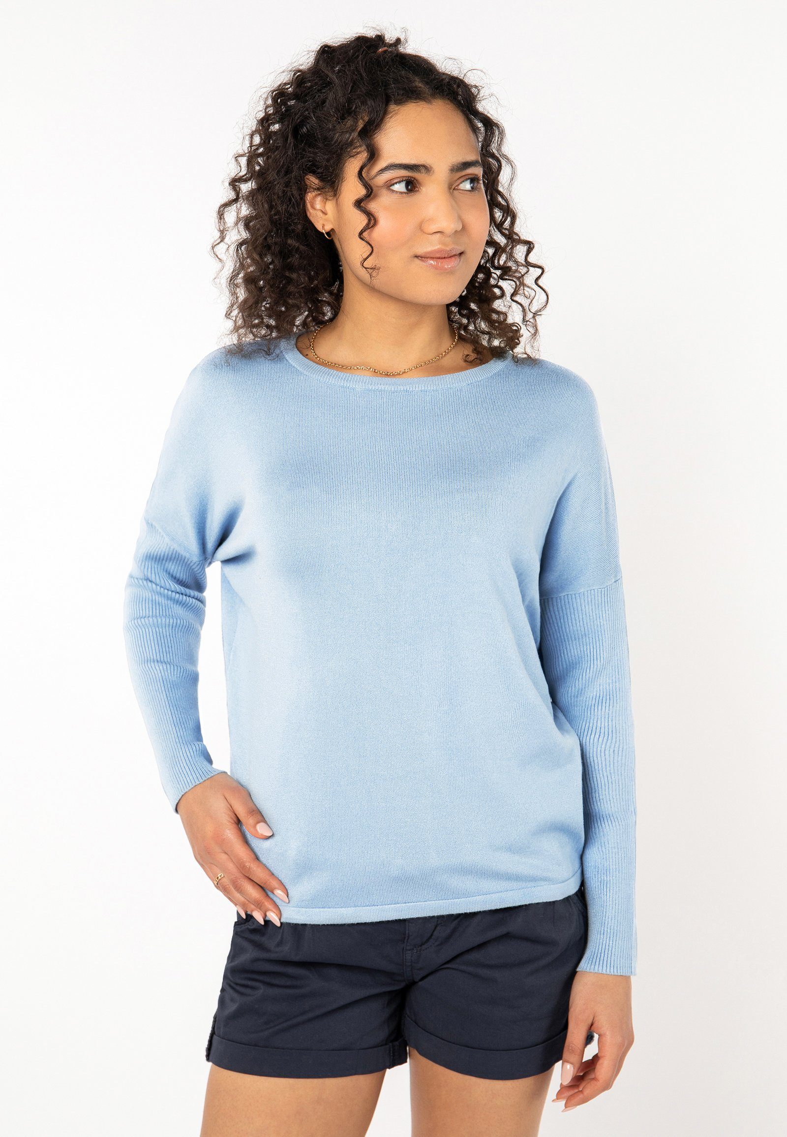 Stitch & Soul Strickpullover Feinstrickpullover Basic light-blue