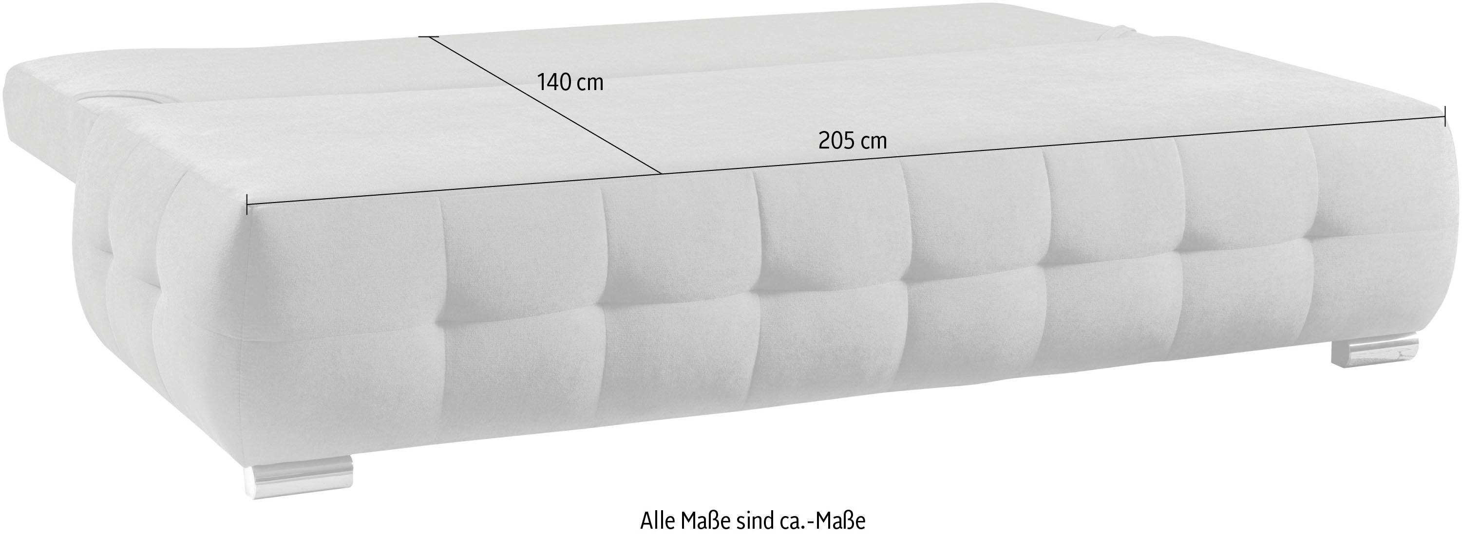 WERK2 Schlafsofa Schlafcouch Indigo, Bettkasten | anthrazit | & Federkern Sofa anthrazit und anthrazit mit 2-Sitzer