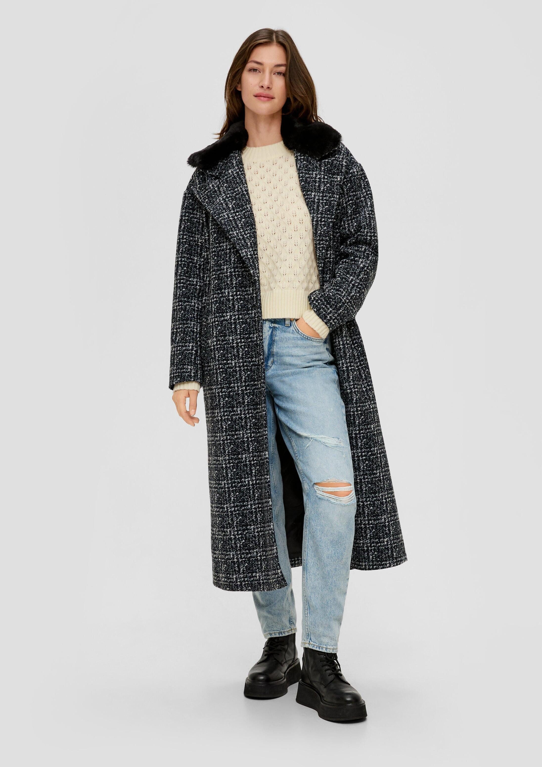 QS Longpullover Strickpullover Pullover mit Strickmuster