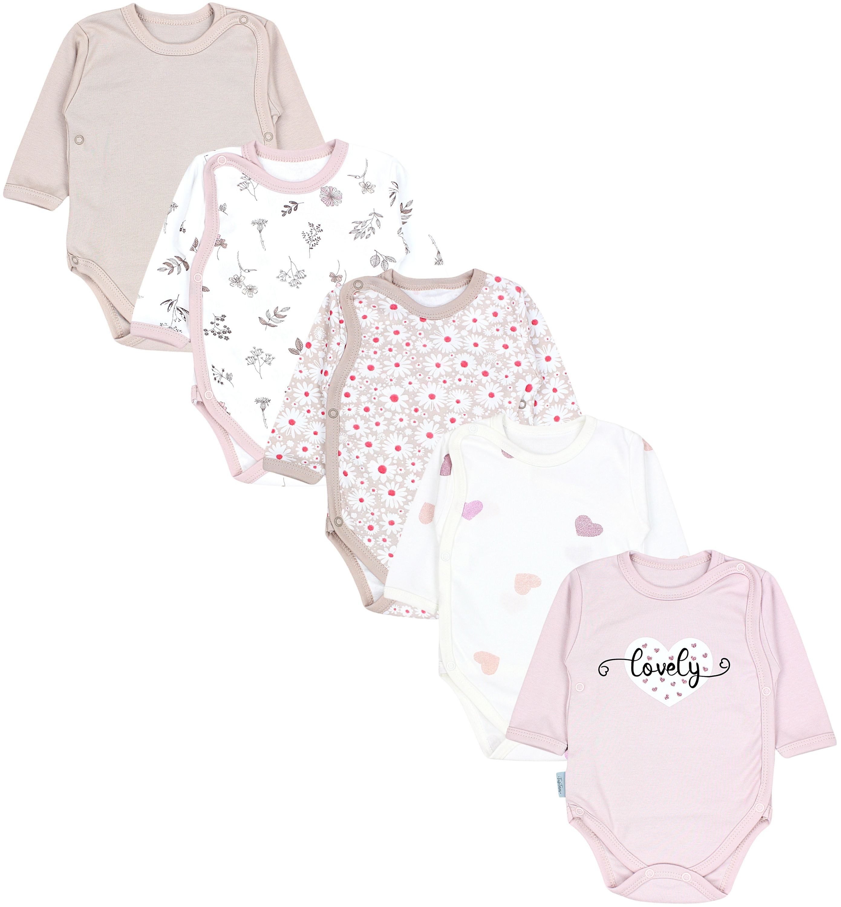 Langarmwickelbody TupTam Baby Langarm Wickelbody Mädchen Body Jungen im 5er Set