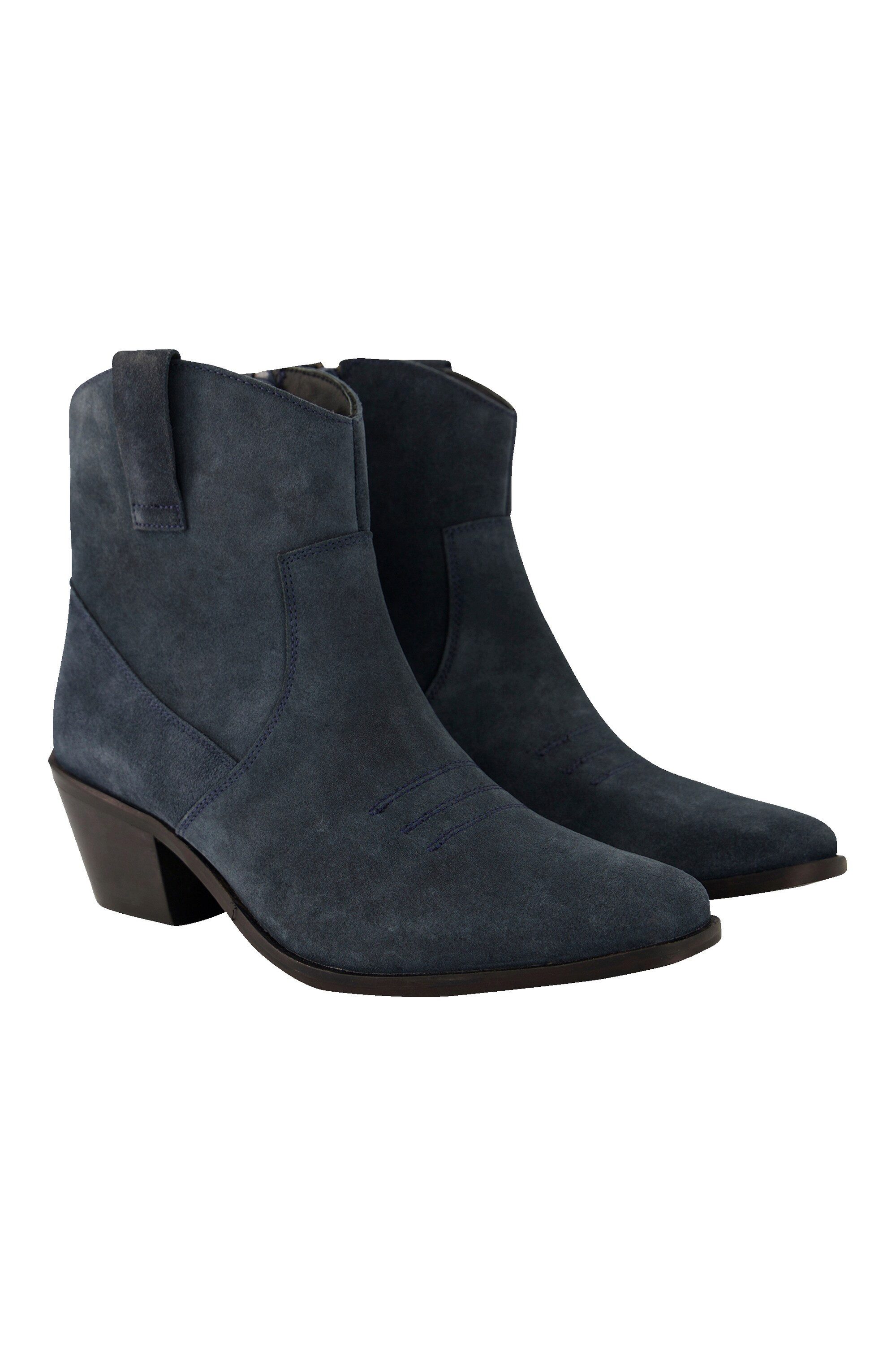 Ulla Popken Leder-Stiefeletten Veloursleder Cowboystiefel Stiefel günstig online kaufen