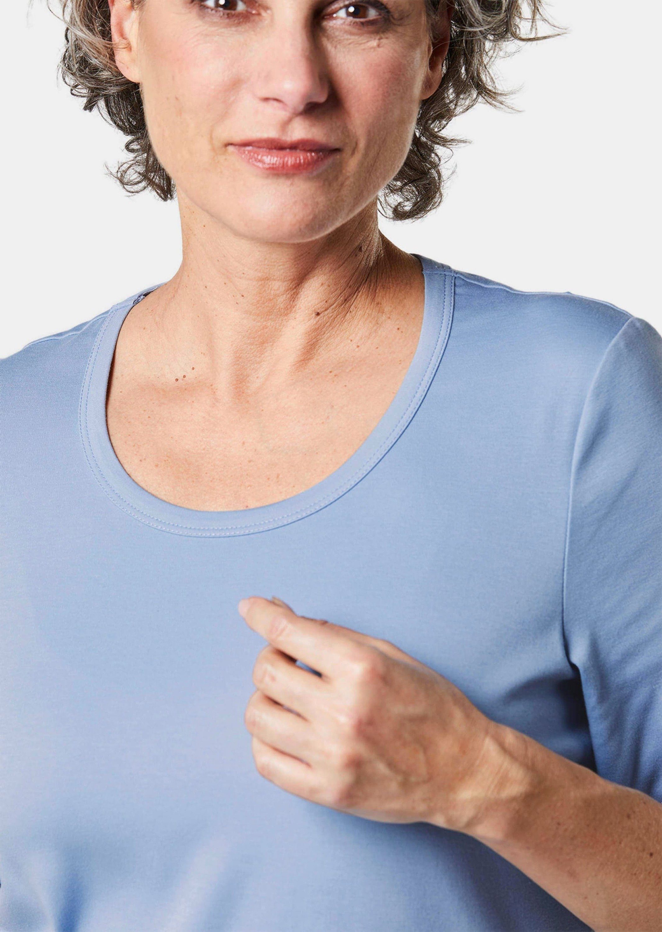 GOLDNER T-Shirt Edel-T-Shirt mit Rundhalsausschnitt