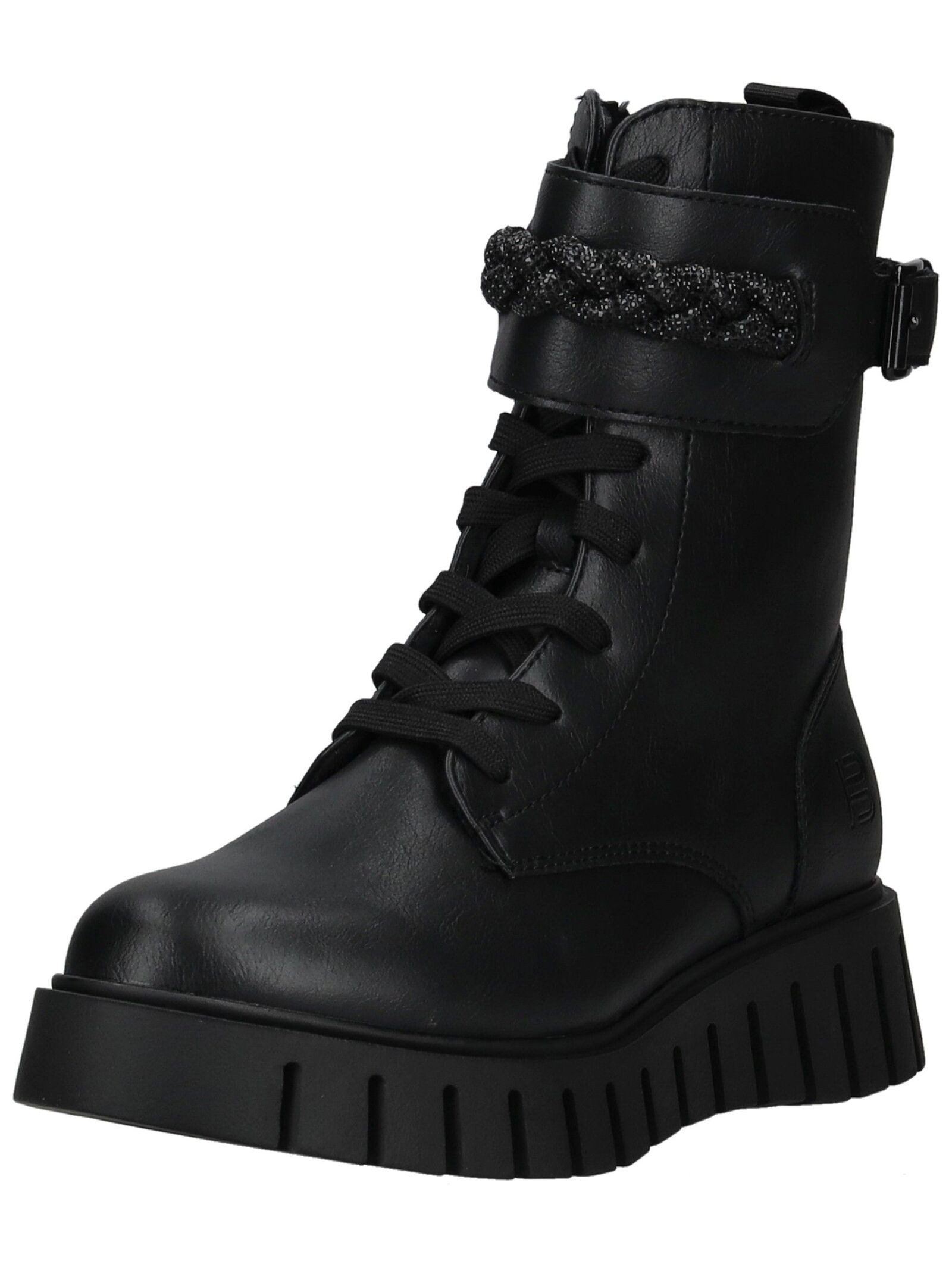 Stiefelette Lederimitat . Schnürstiefelette
