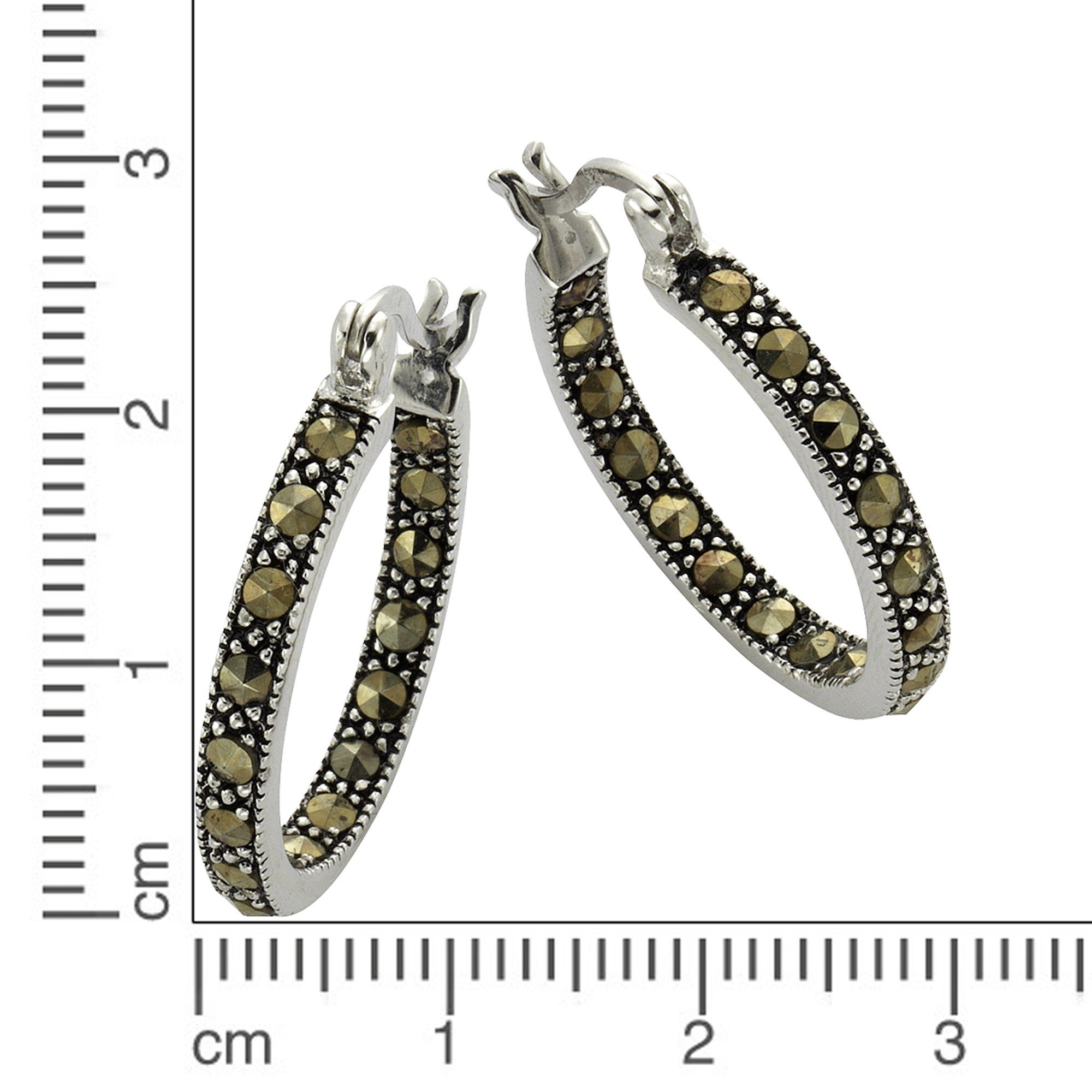 Zeeme Paar Creolen Silber 925 oxidiert günstig online kaufen