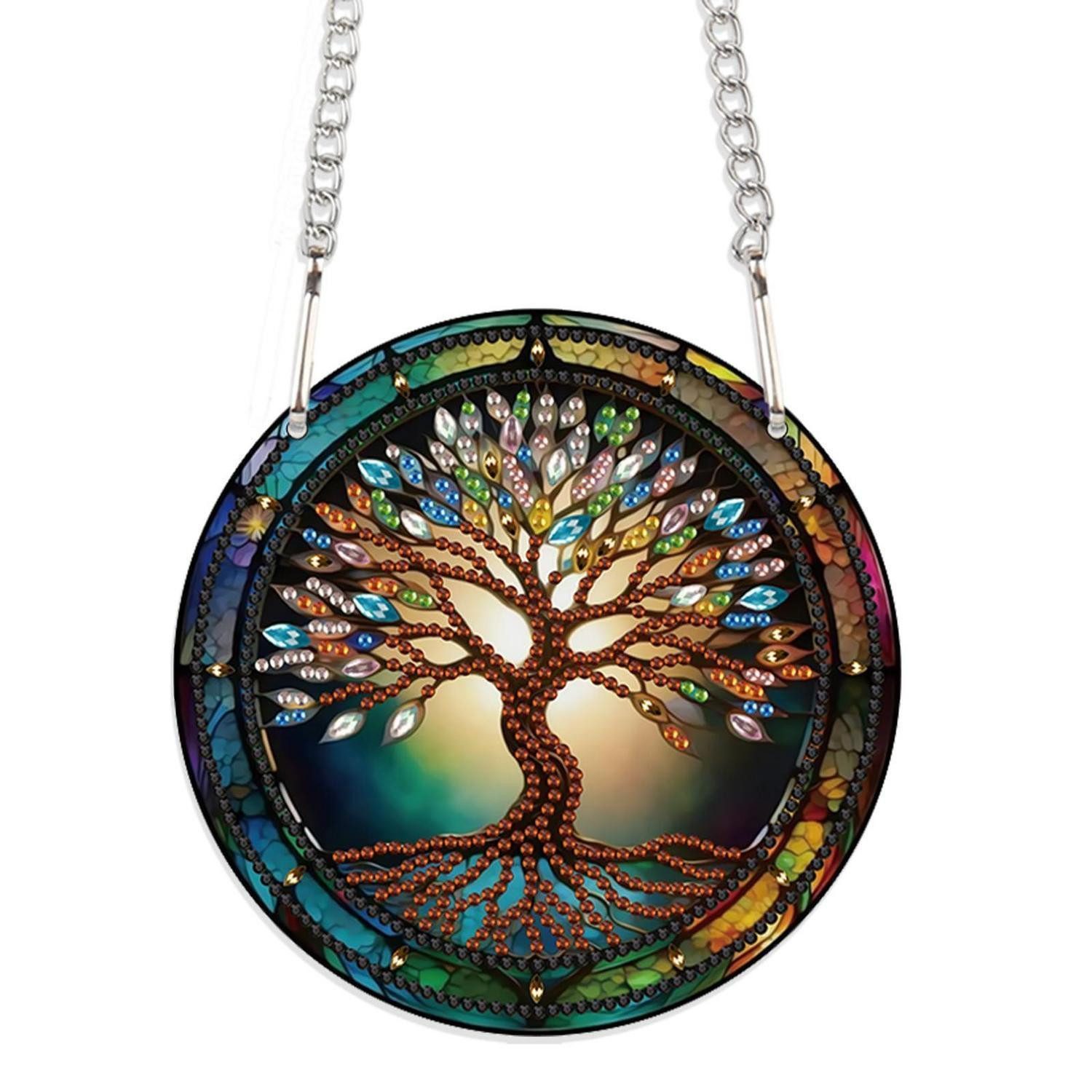 LuxusKollektion Kreativset Diamant Painting Anhänger Baum des Lebens