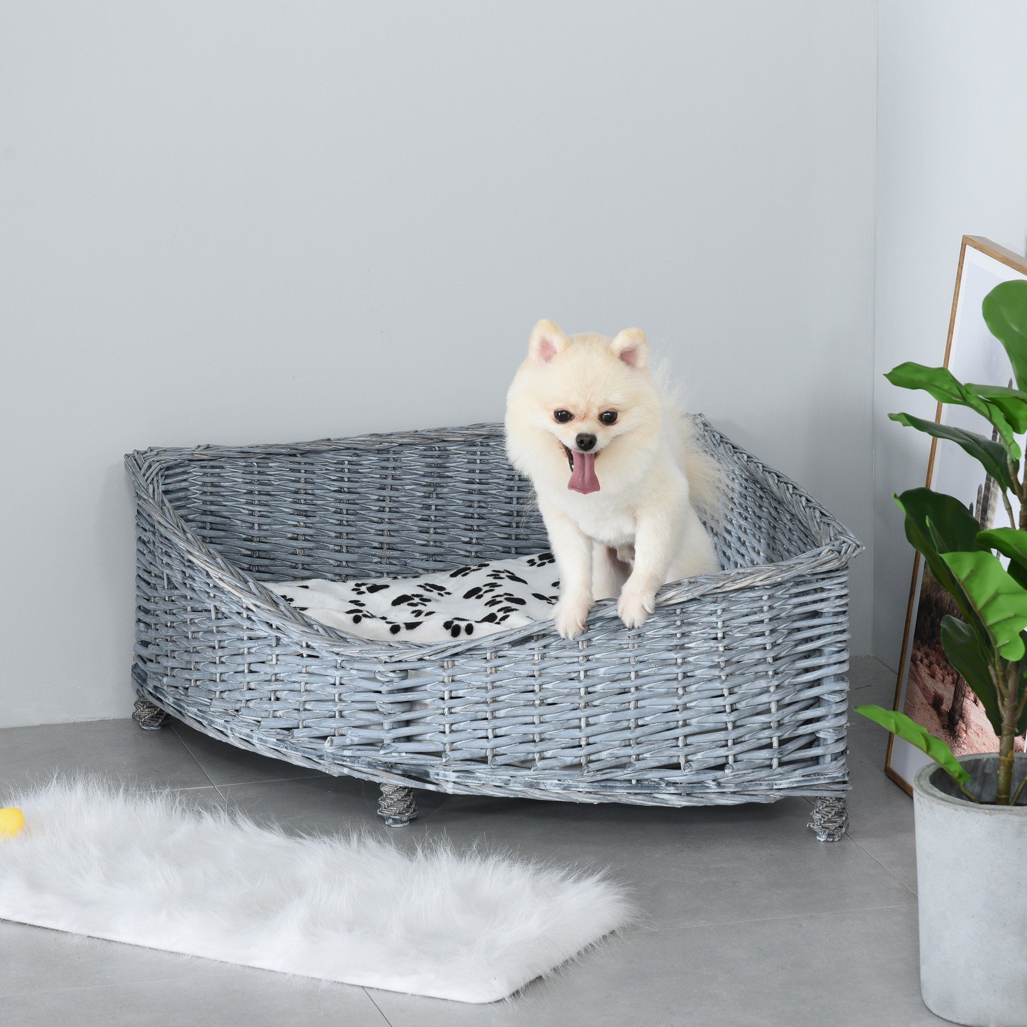 PawHut Tierbett Hundebett, Plüsch, Weide Plüsch günstig online kaufen