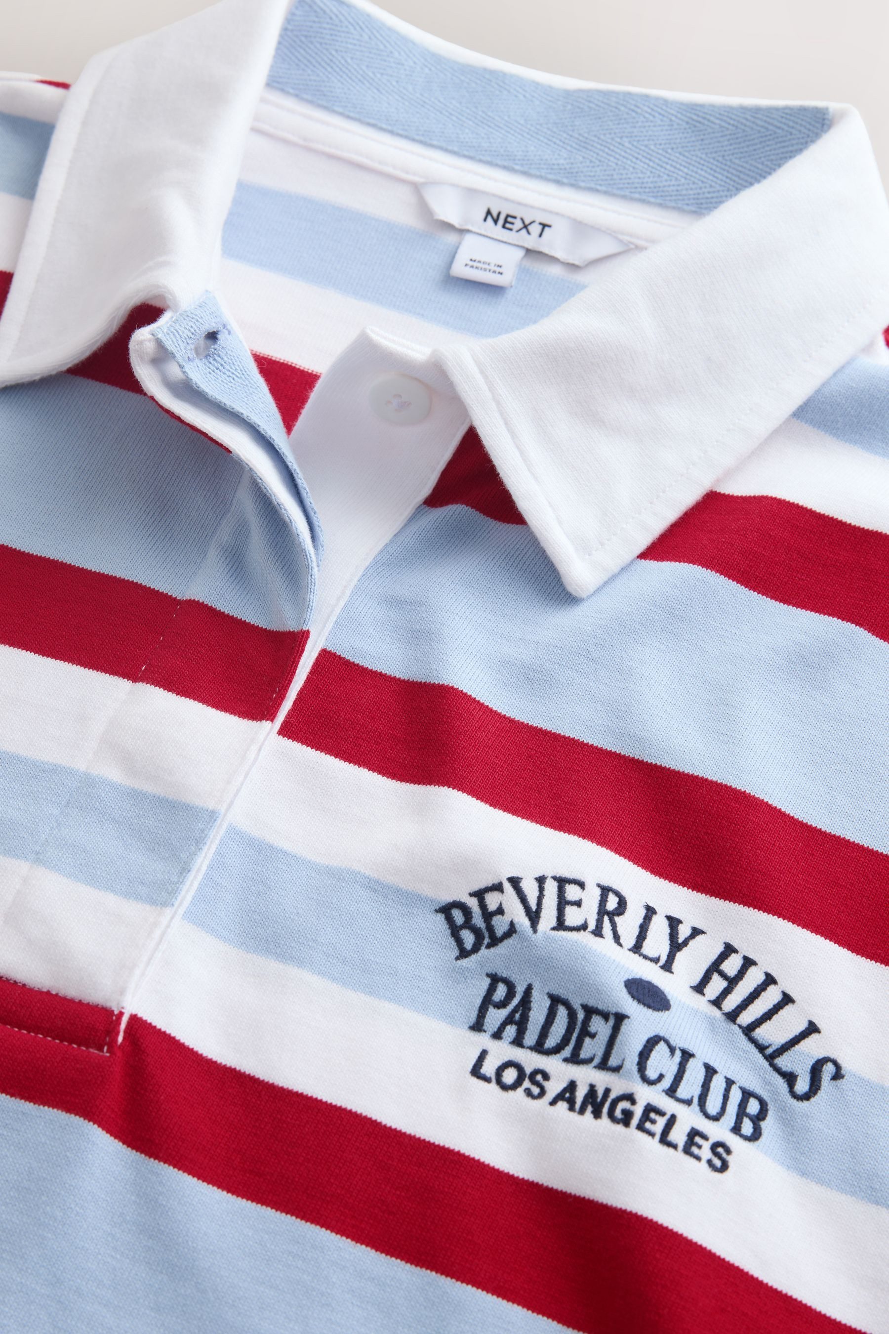 Next Poloshirt Gestreiftes Rugby-Poloshirt mit kurzen Ärmeln (1-tlg) – Bild 4 von 5